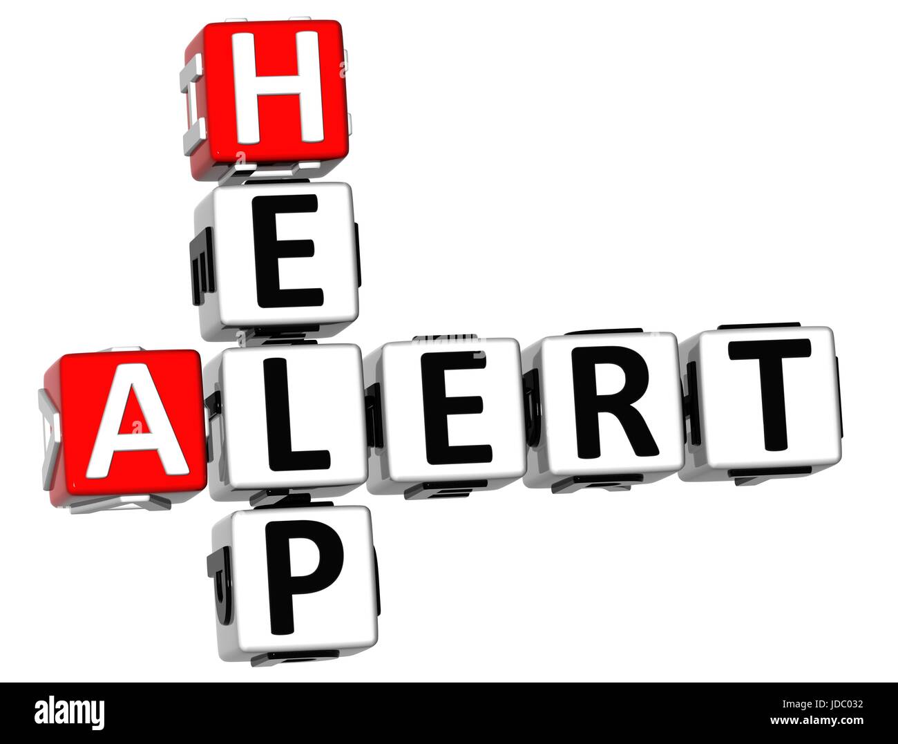 3D Alert Help Crossword on white background Stock Photo Alamy
