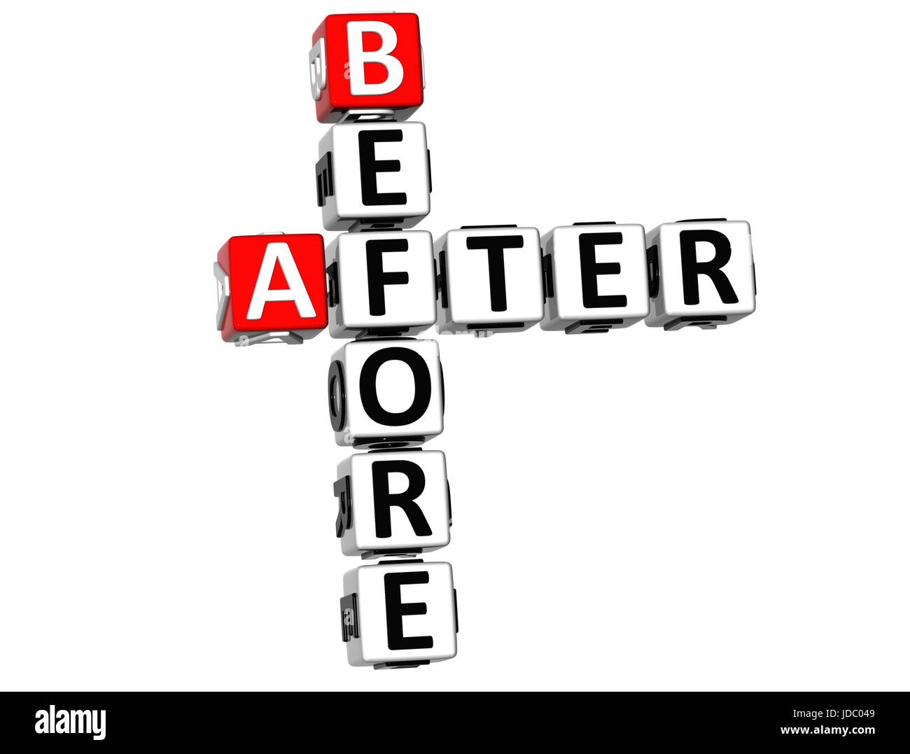 3D After Beafore Crossword on white background Stock Photo Alamy