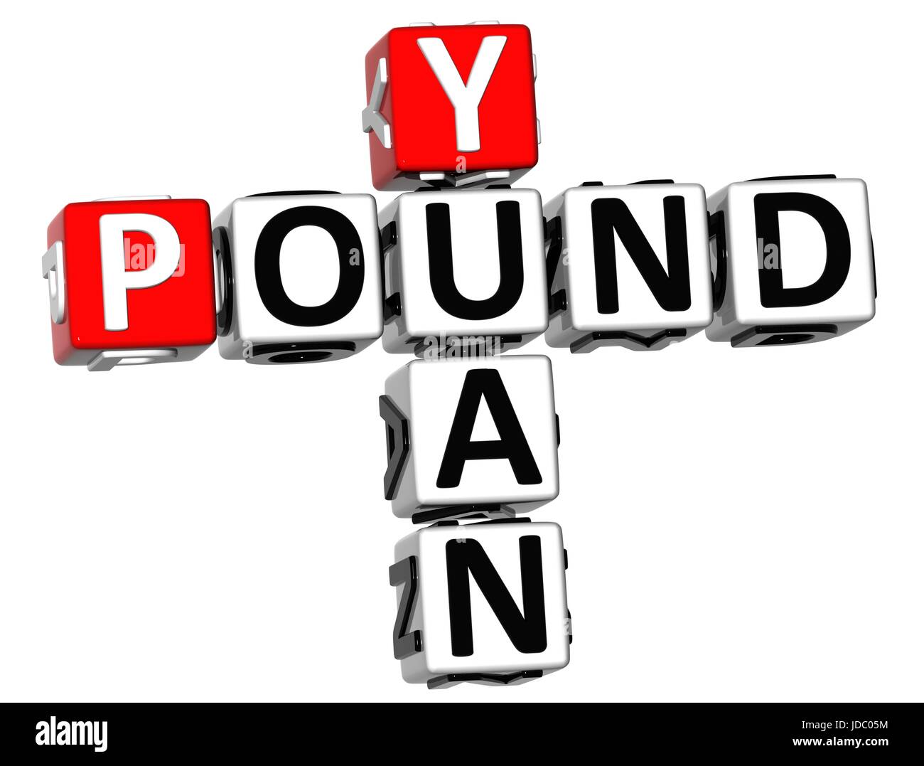 3D Yuan Pound Crossword on white background Stock Photo Alamy