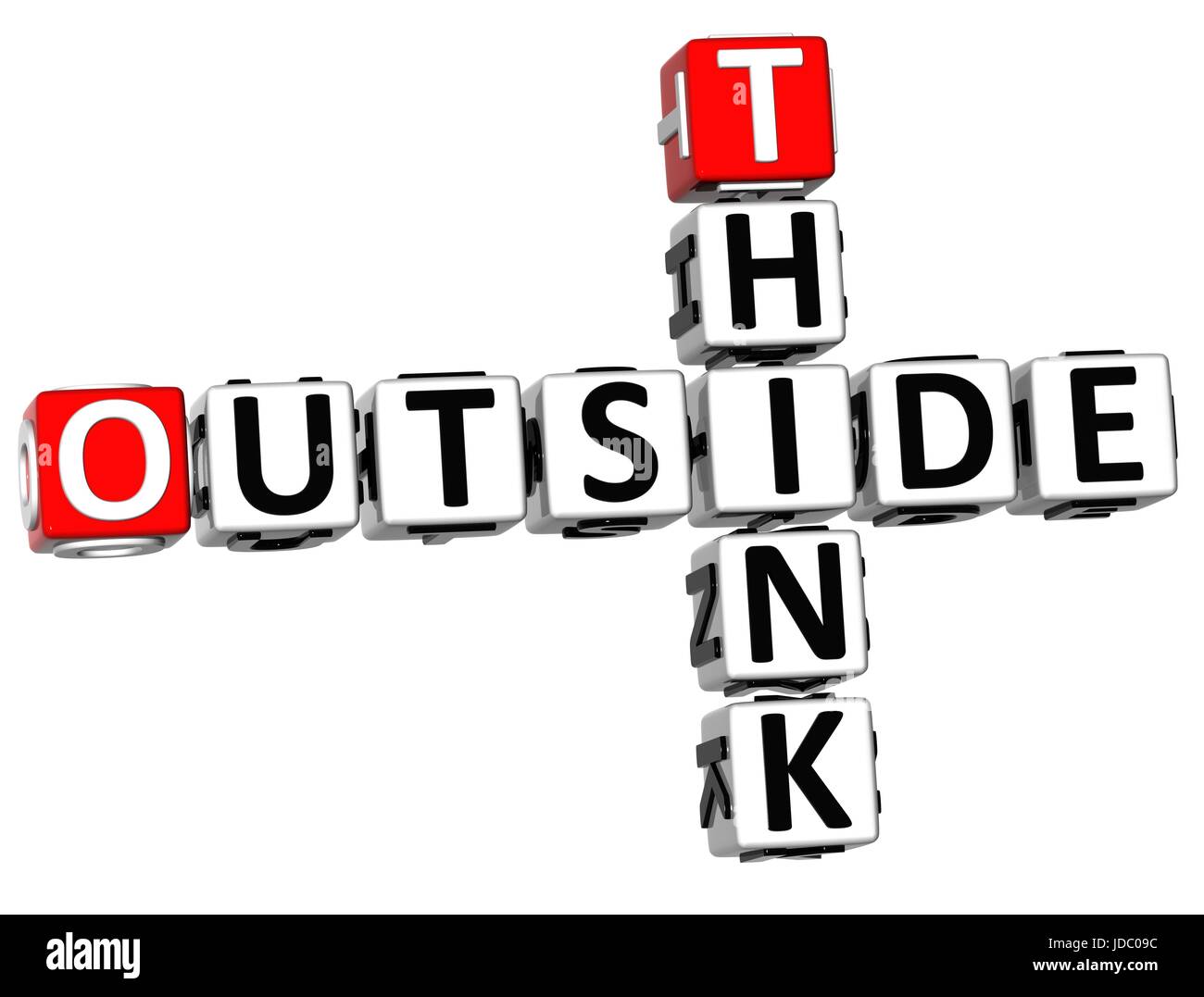 3D Think Outside Crossword on white background Stock Photo Alamy
