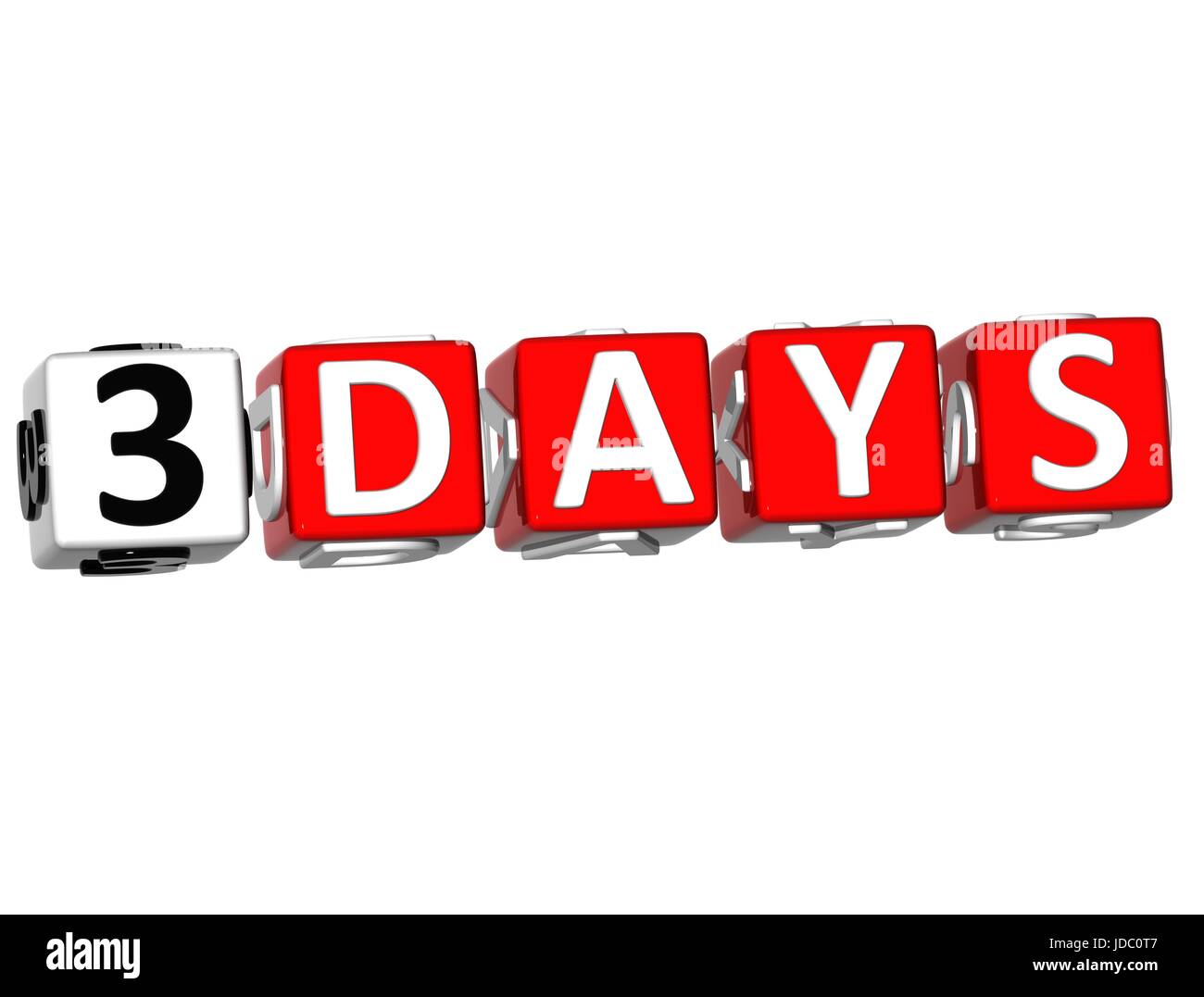 Three Days cube text on white background Stock Photo - Alamy