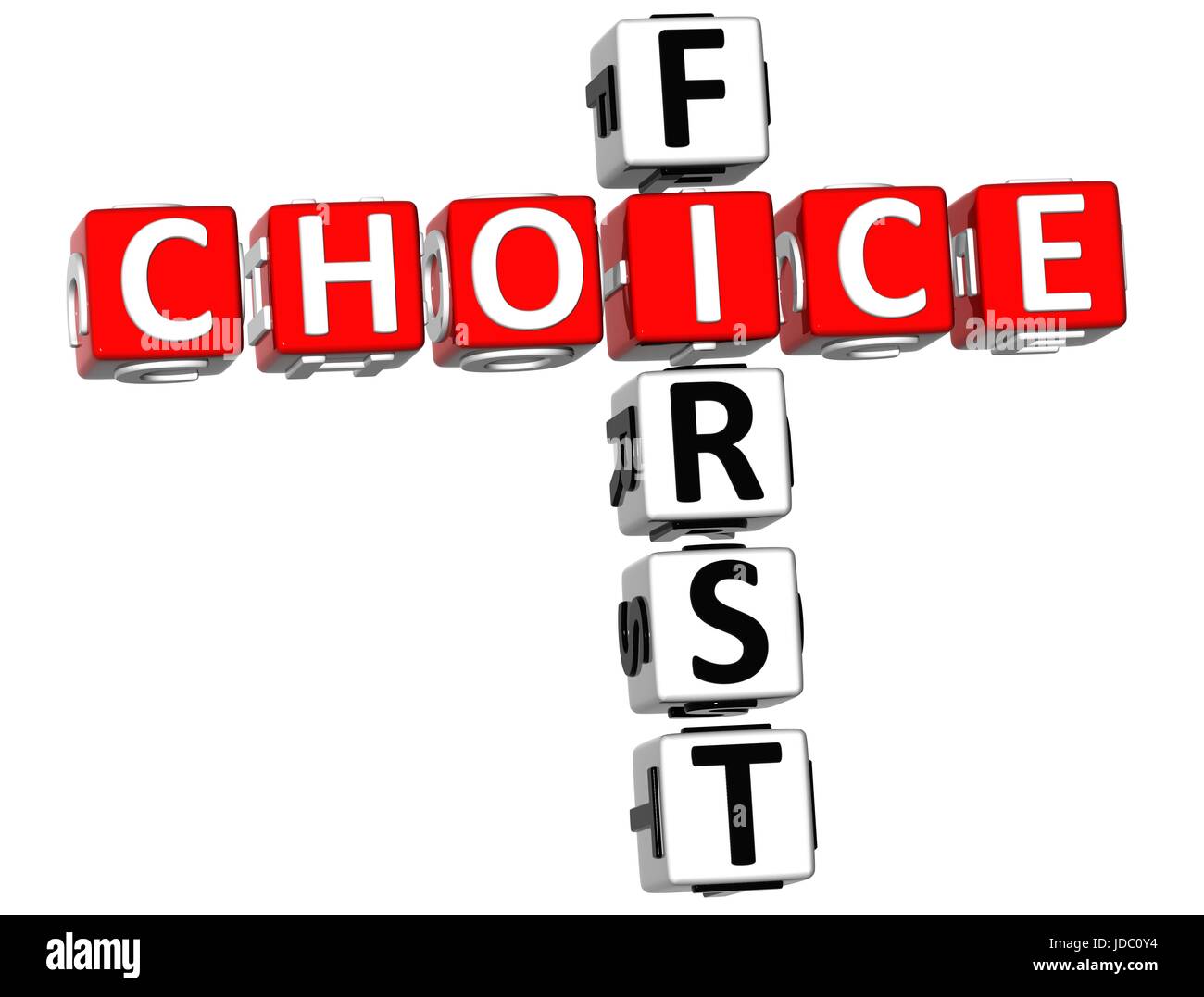 3D First Choice Crossword on white backgrund Stock Photo - Alamy