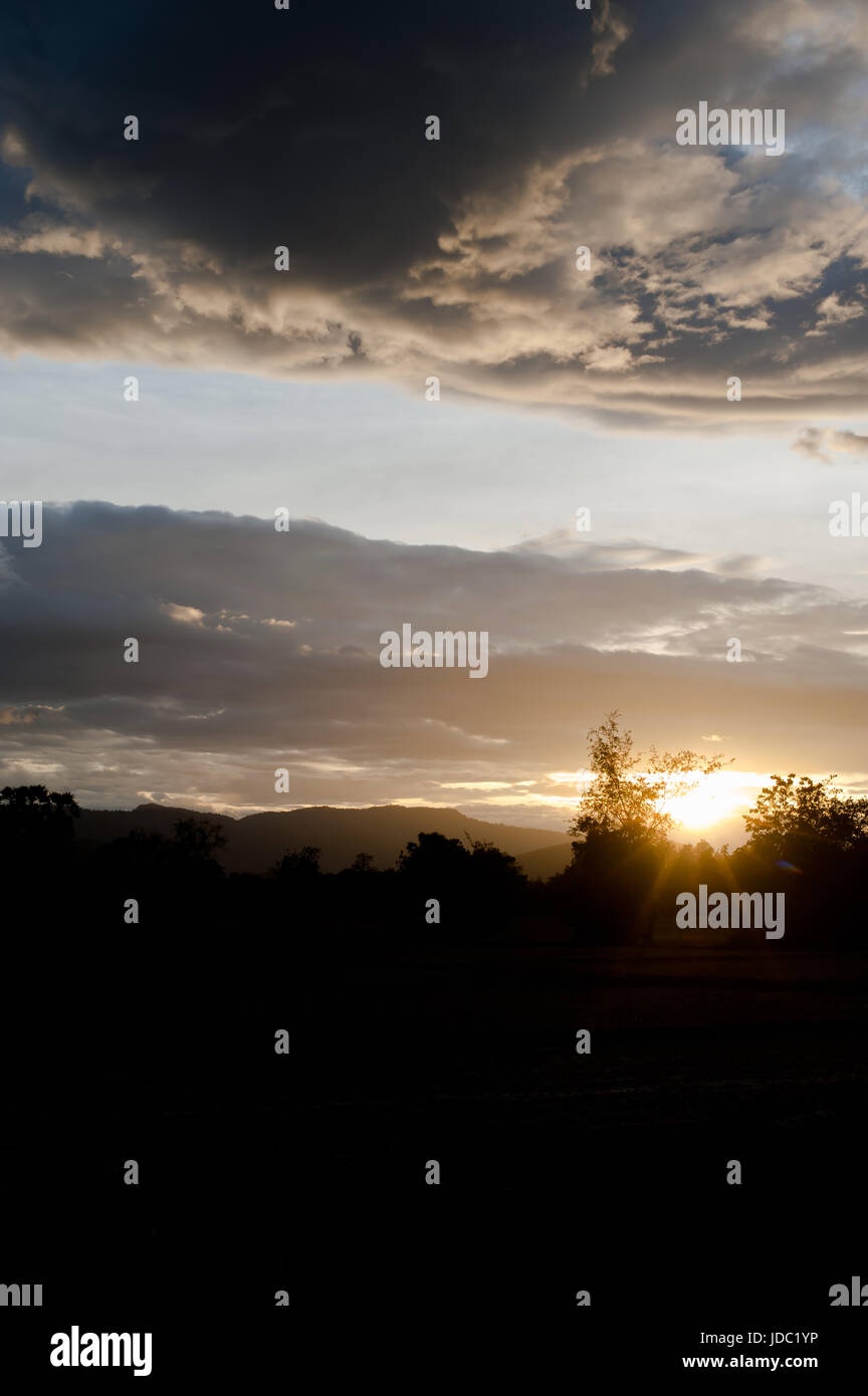 Sky Gold Color Beautiful landscape sunrise nature background Mountains and sky gold ...