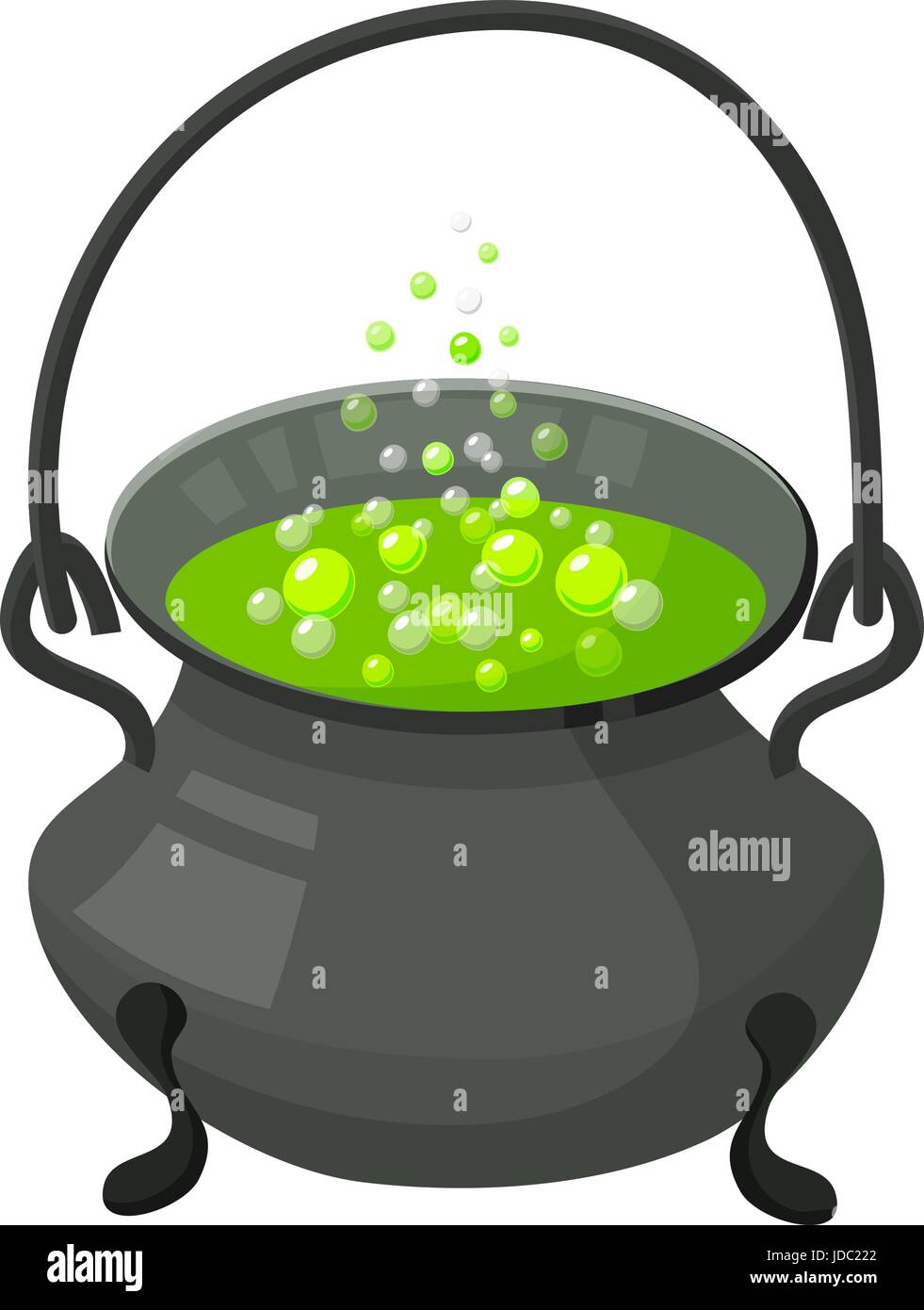 Halloween witch s cauldron with potion. Halloween icon isolated on white background Stock Vector