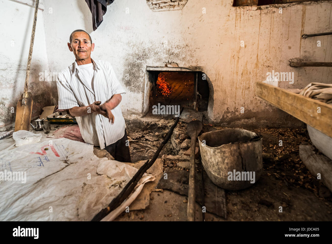 Traditional bakery in a market in Morocco Stock Photo