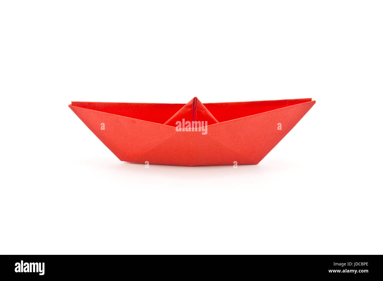 red paper boat isolated on white background Stock Photo