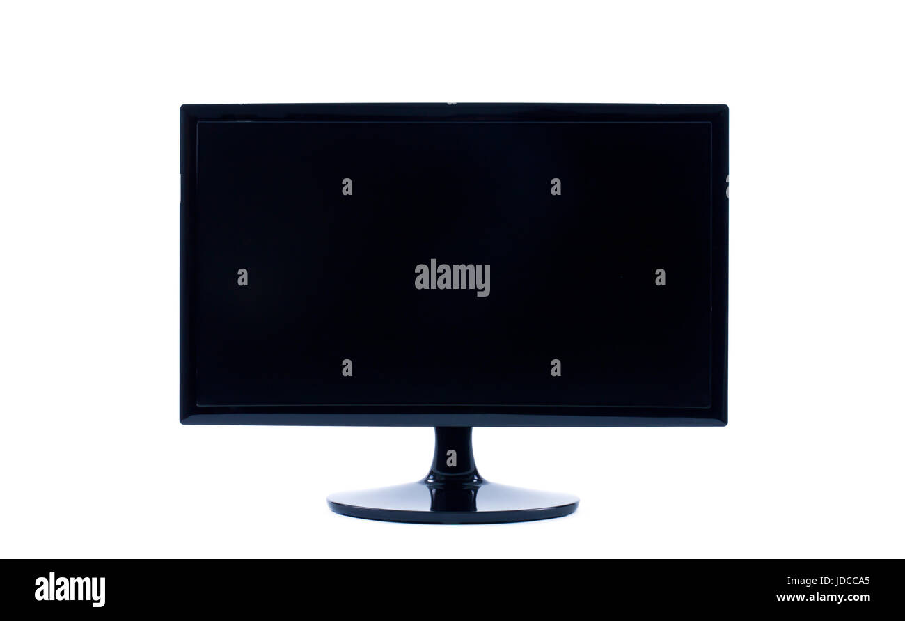 black LCD monitor isolated on white background Stock Photo Alamy