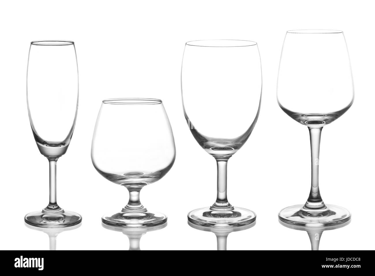 empty wine glass isolated on white background Stock Photo
