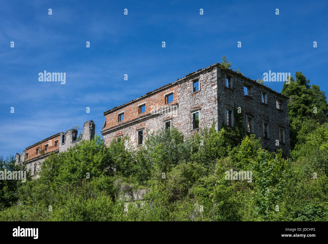 The ruins of Haasberg Castle in Planina, Slovenia Stock Photo