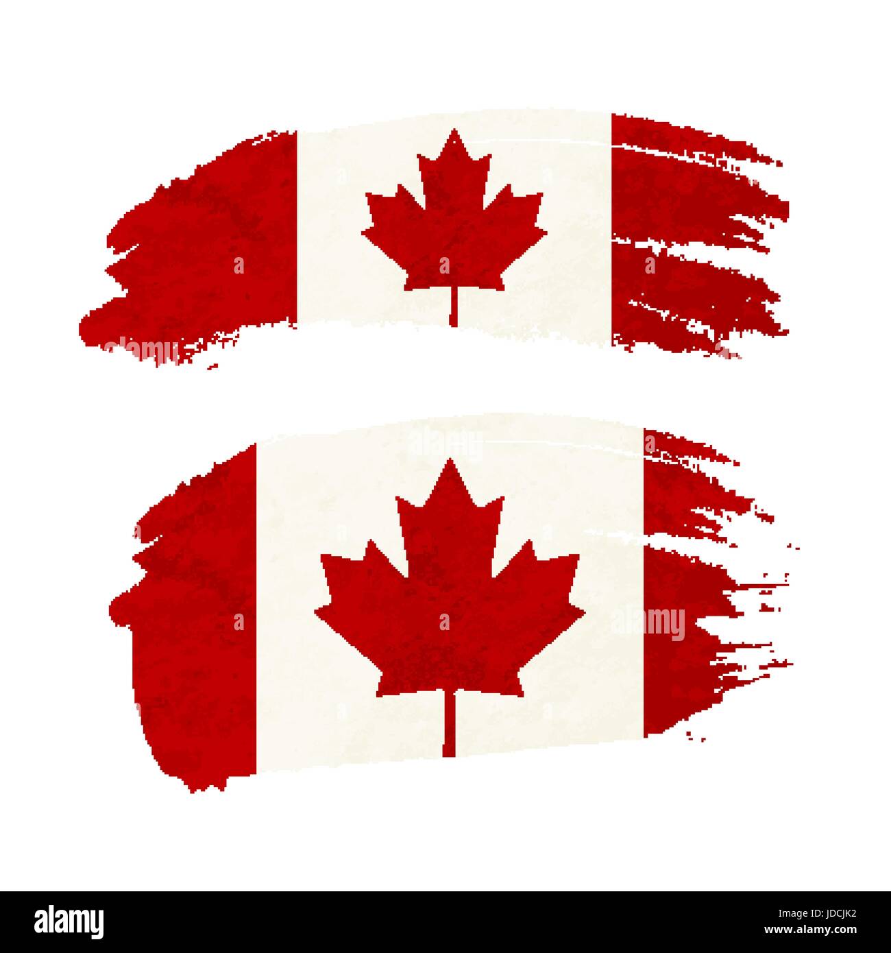 Grunge brush stroke with Canada national flag on white Stock Vector ...