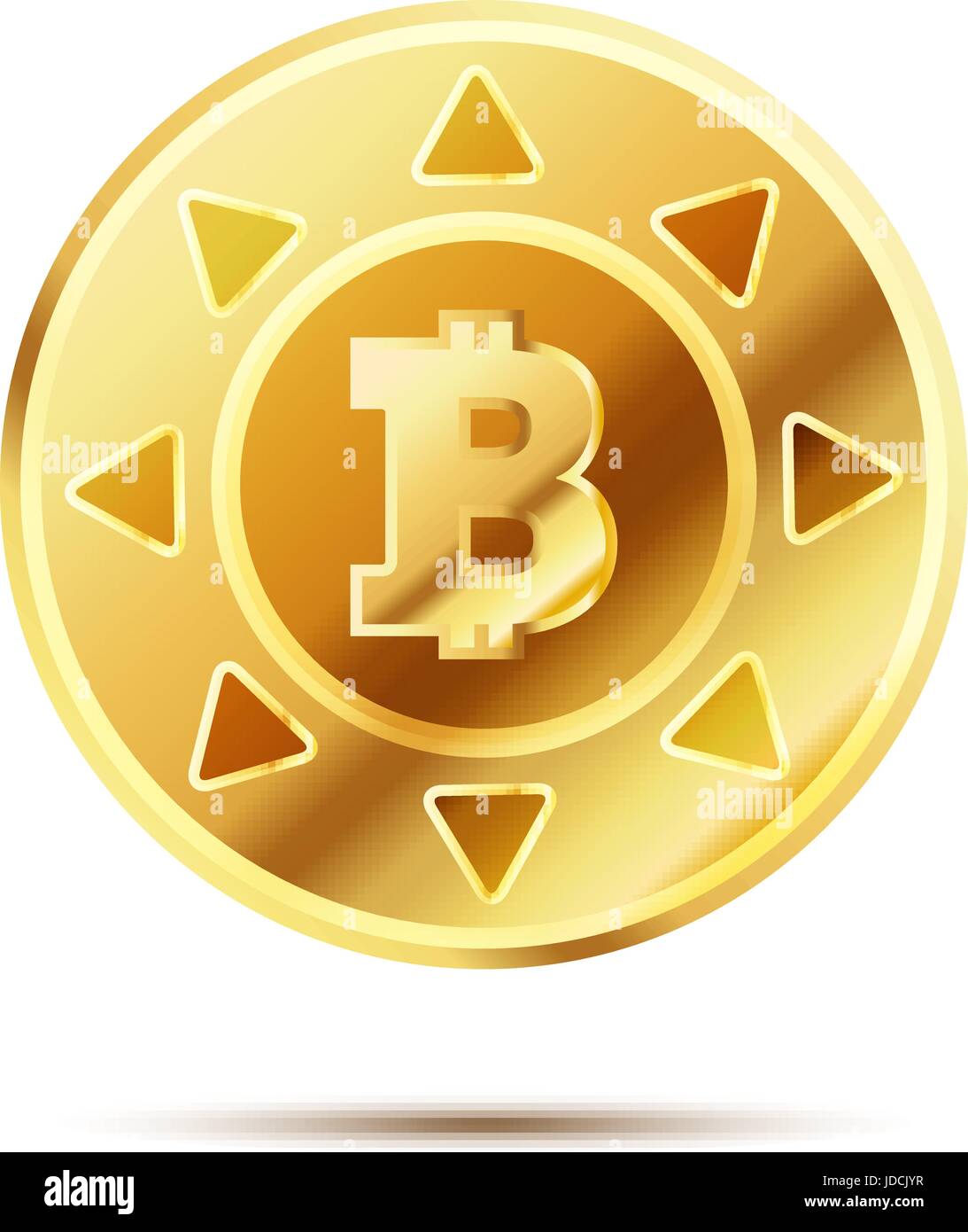 Gold virtual bitcoin coin isolated on white background. Popular  cryptocurrency. Bitcoin digital money concept Stock Vector Image & Art -  Alamy