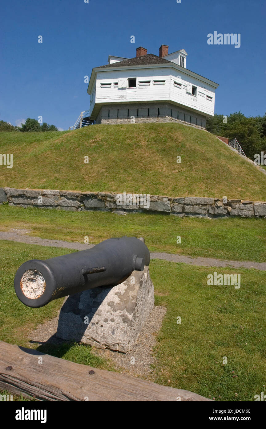 Fort McClary in Kittery, Point, Maine, USA has protected the shoreline of the Maine and New Hampshire, Coast Stock Photo