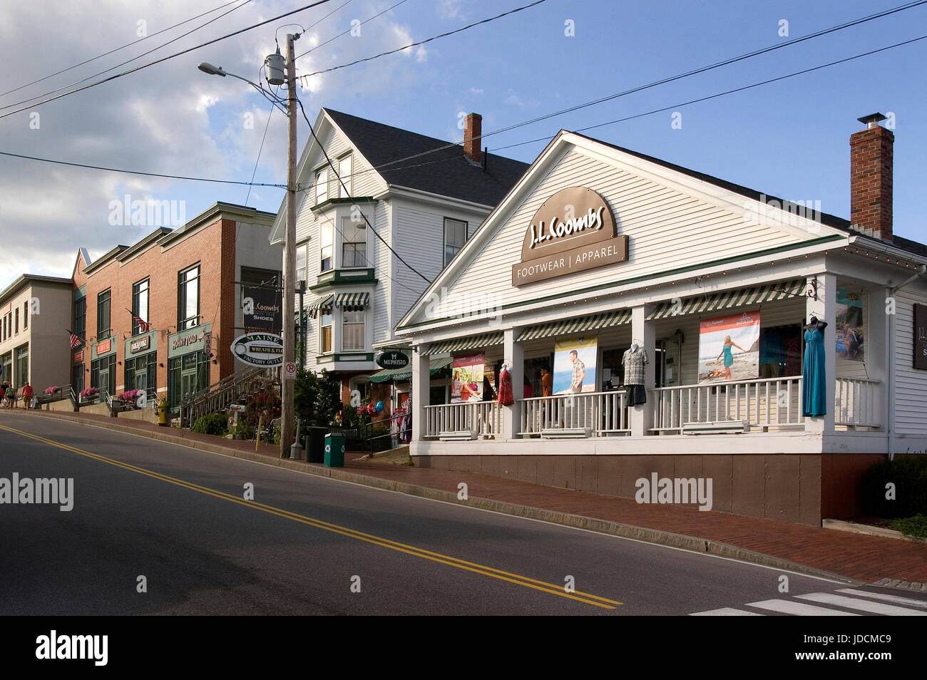 The Streets of Freeport, Maine, USA Stock Photo