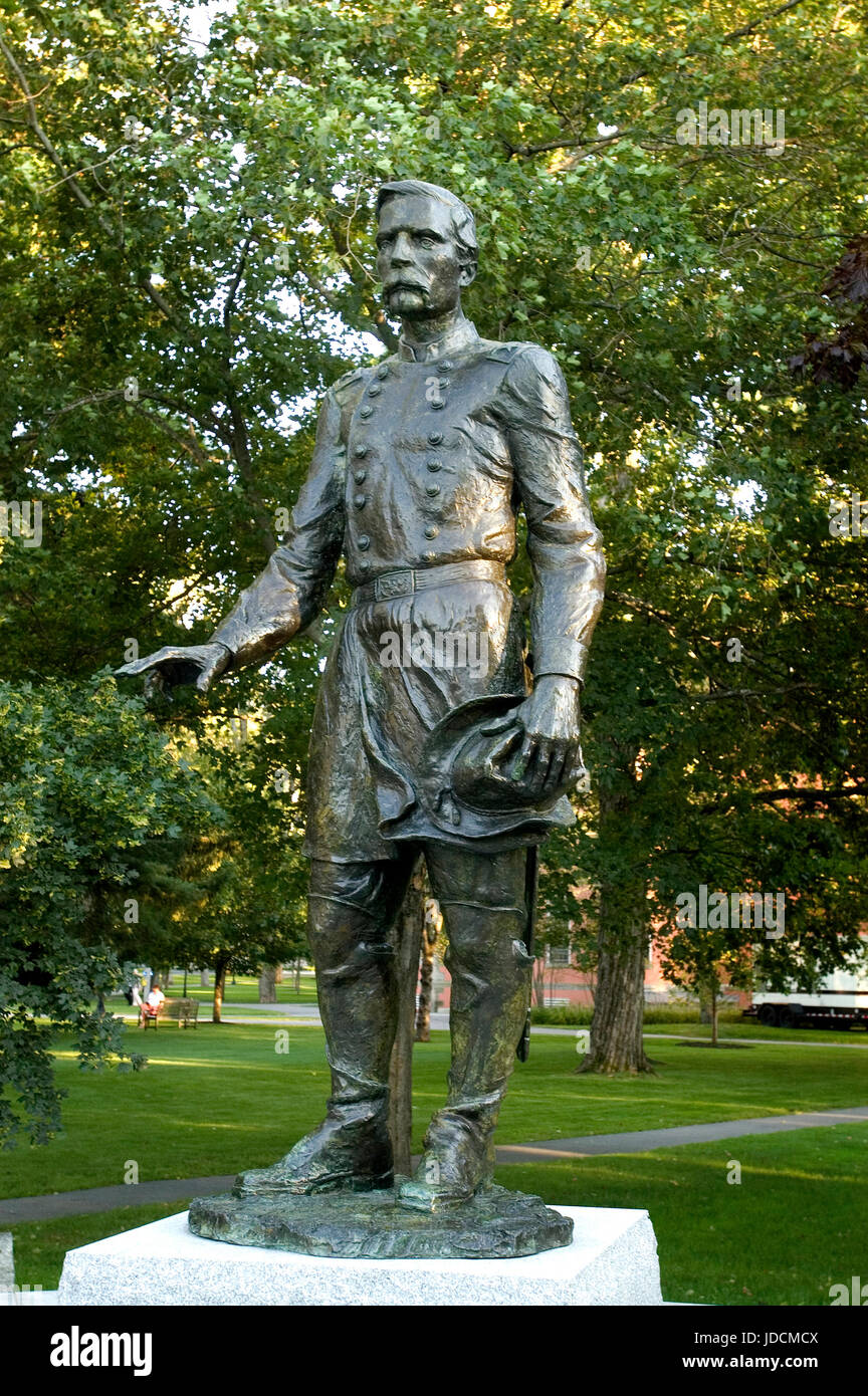 Statue of Joshua Chamberlain at Bowdon College, Brunswick, Maine, USA Stock Photo