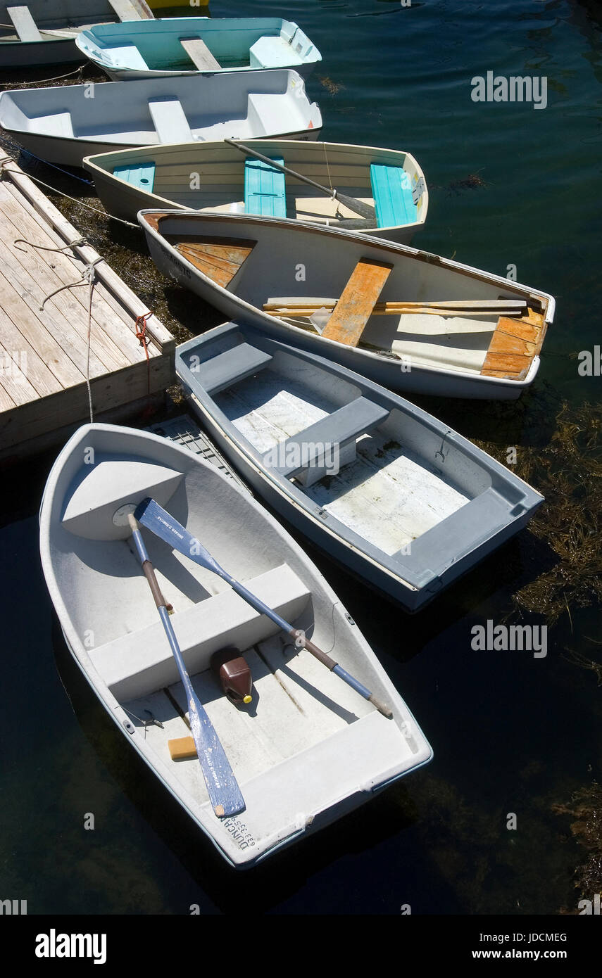 The dingy dock at Cape Newagen - Southport, Maine, USA Stock Photo