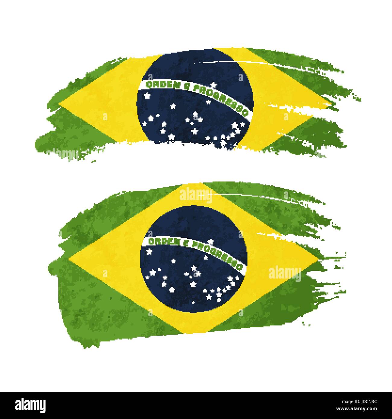 Grunge brush stroke with Brazil national flag on white Stock Vector ...