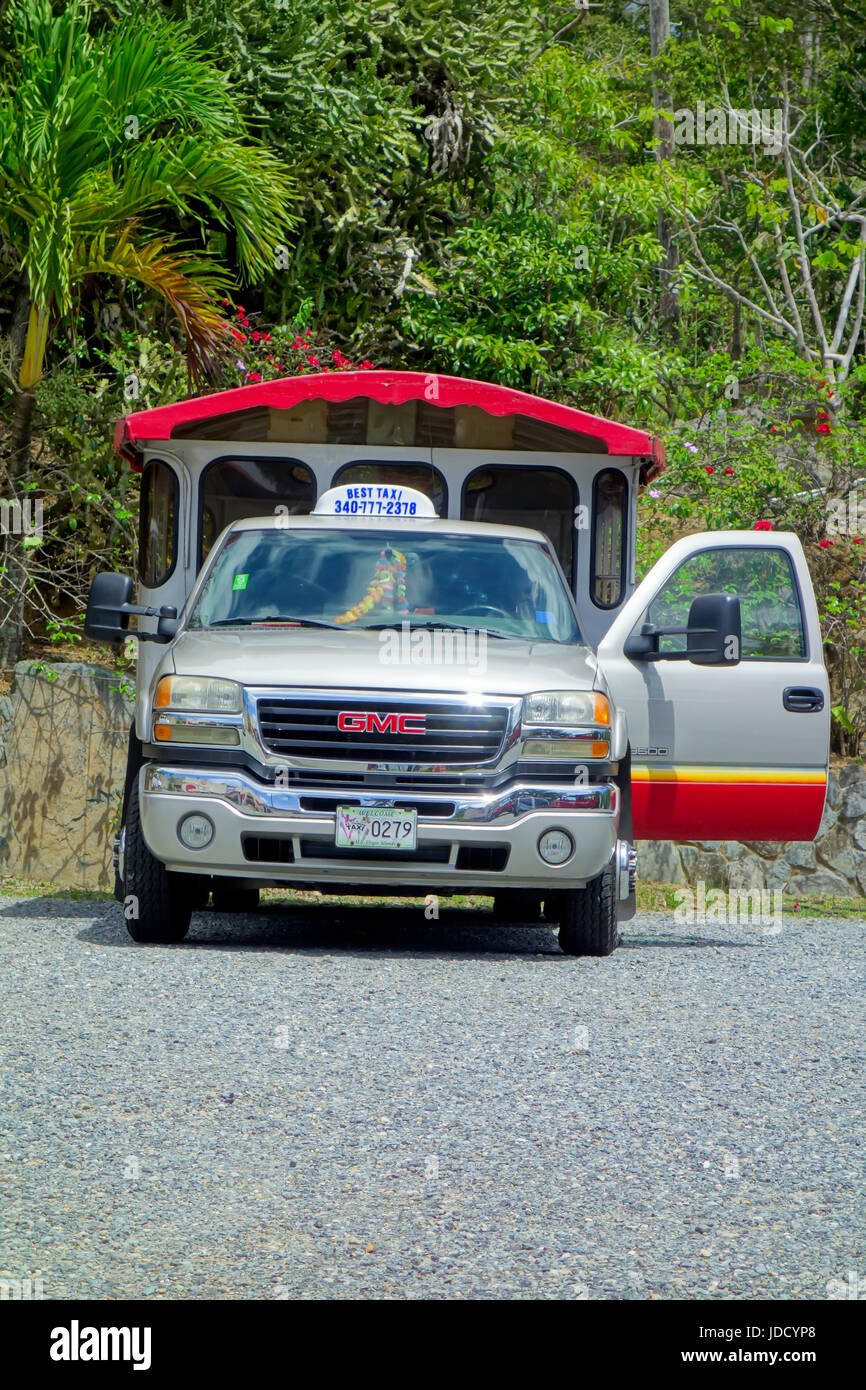 Tourist Taxi, St Thomas, Caribbean Stock Photo