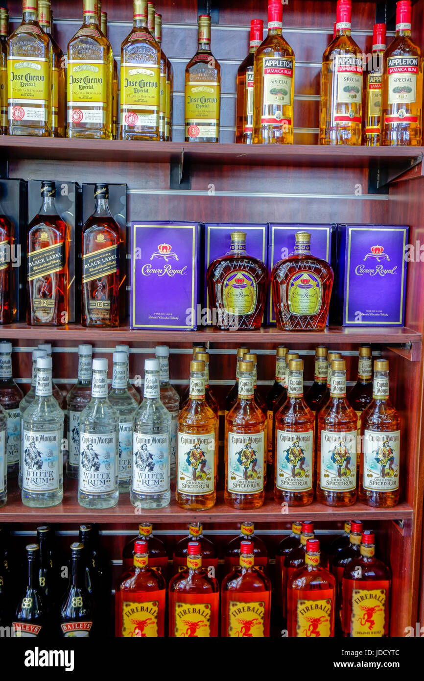 Rum Bottles on sale, St Thomas, USVI, Caribbean Stock Photo Alamy