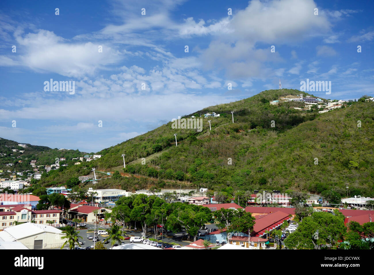 Cable car seen from cruise port at Charlotte Amalie, St Thomas