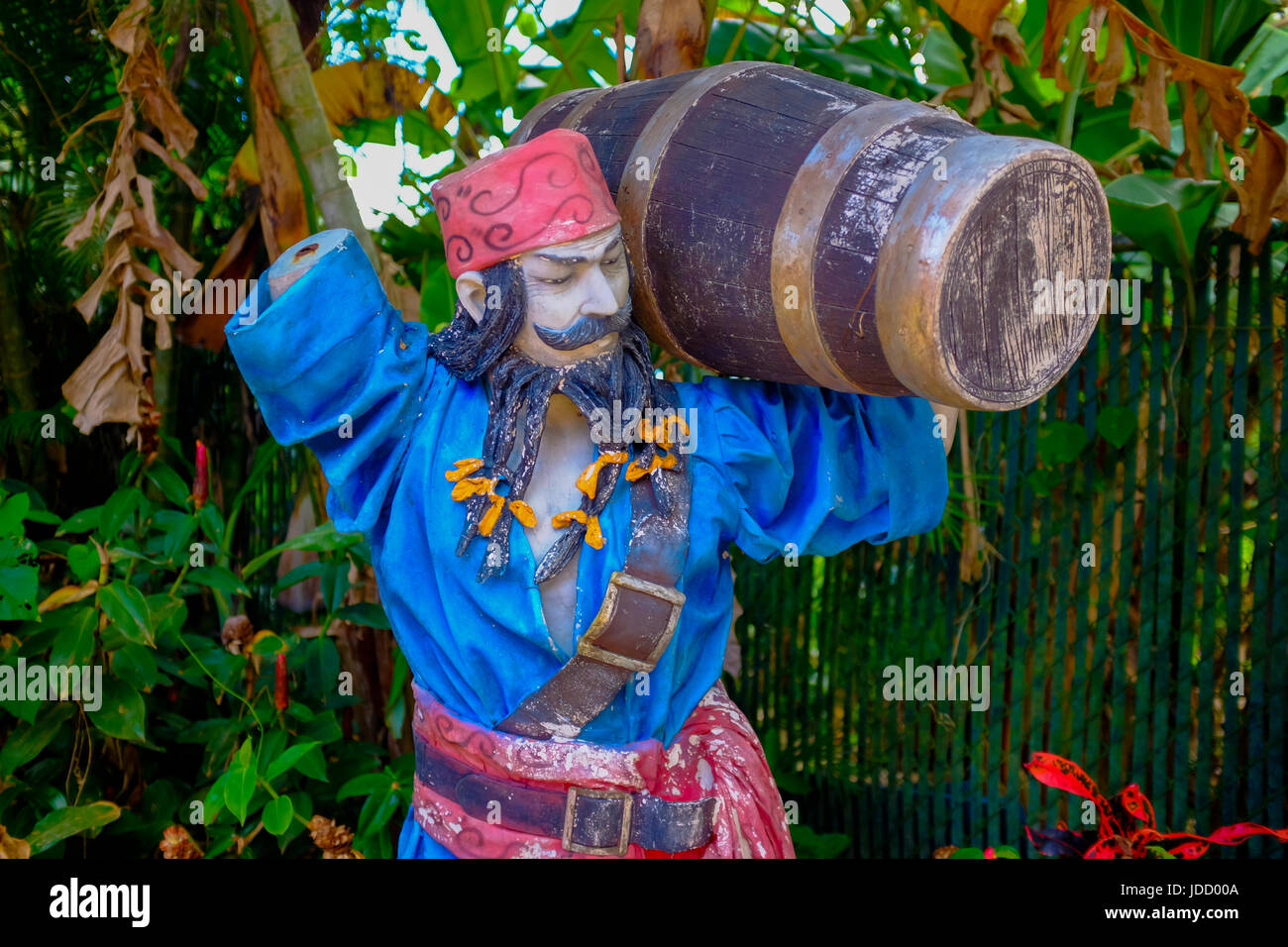 Pirate Statue at Mountain Top Store, St Thomas, Caribbean Stock Photo Alamy