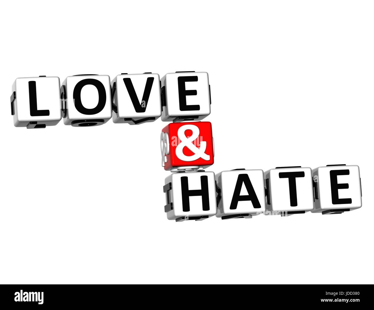 3D Word Love and Hate on white background Stock Photo Alamy