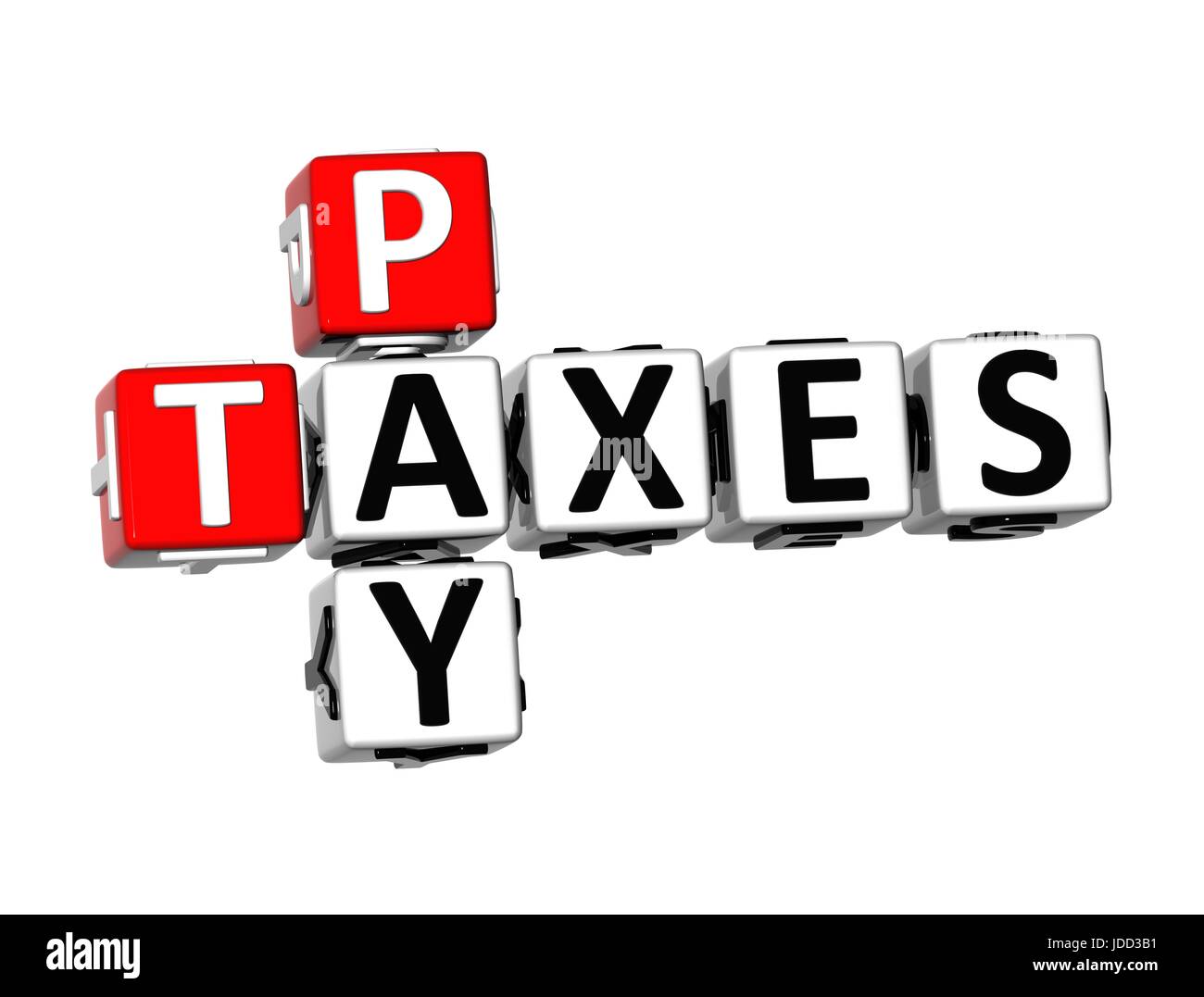 3D Pay Taxes Crossword on white background Stock Photo Alamy
