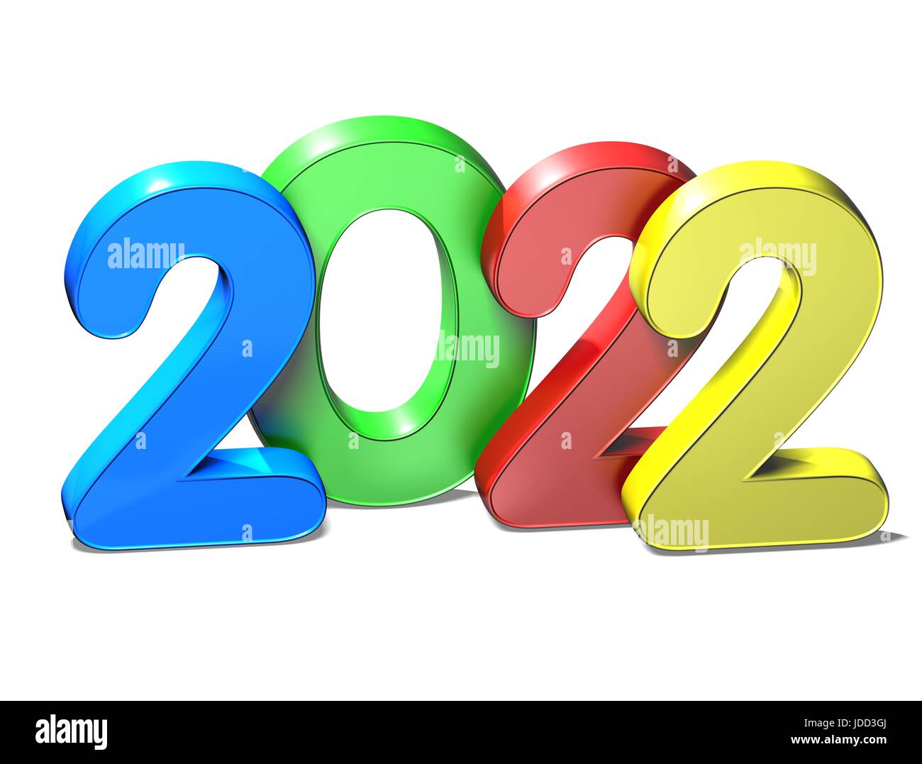 3D New Year 2022 on white background Stock Photo - Alamy