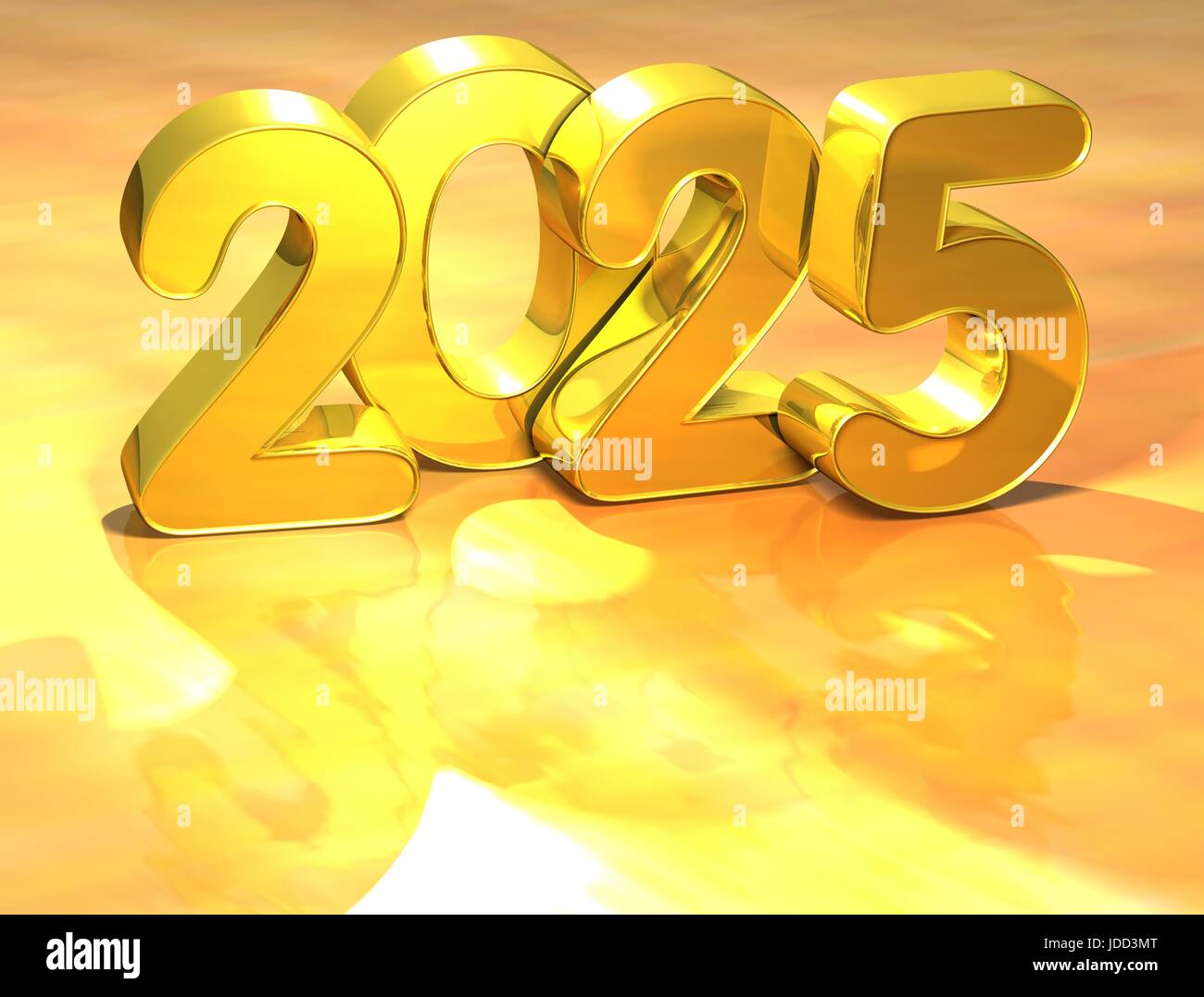 3D Gold New Year 2025 on white background Stock Photo Alamy