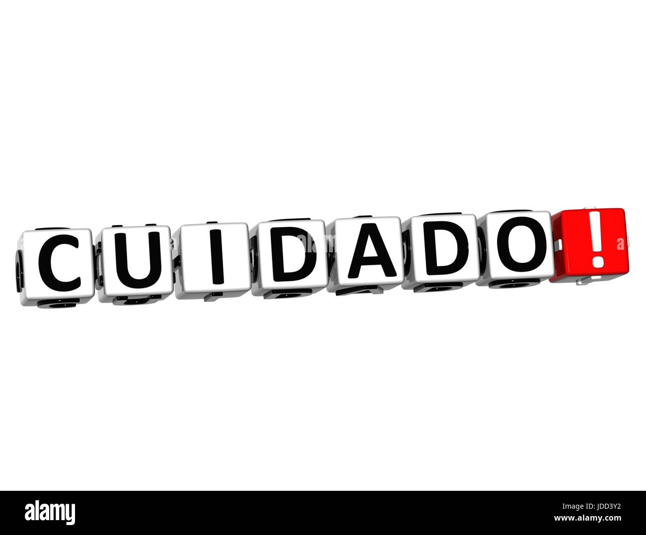 3D Attention in Spanish Language Button Click Here Block Text over