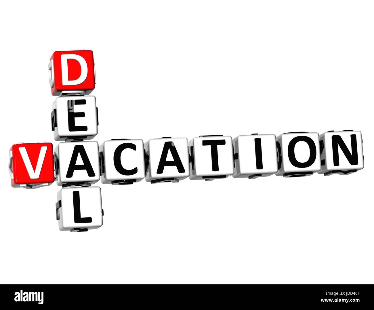 3D Vacation Deal Crossword on white background Stock Photo Alamy