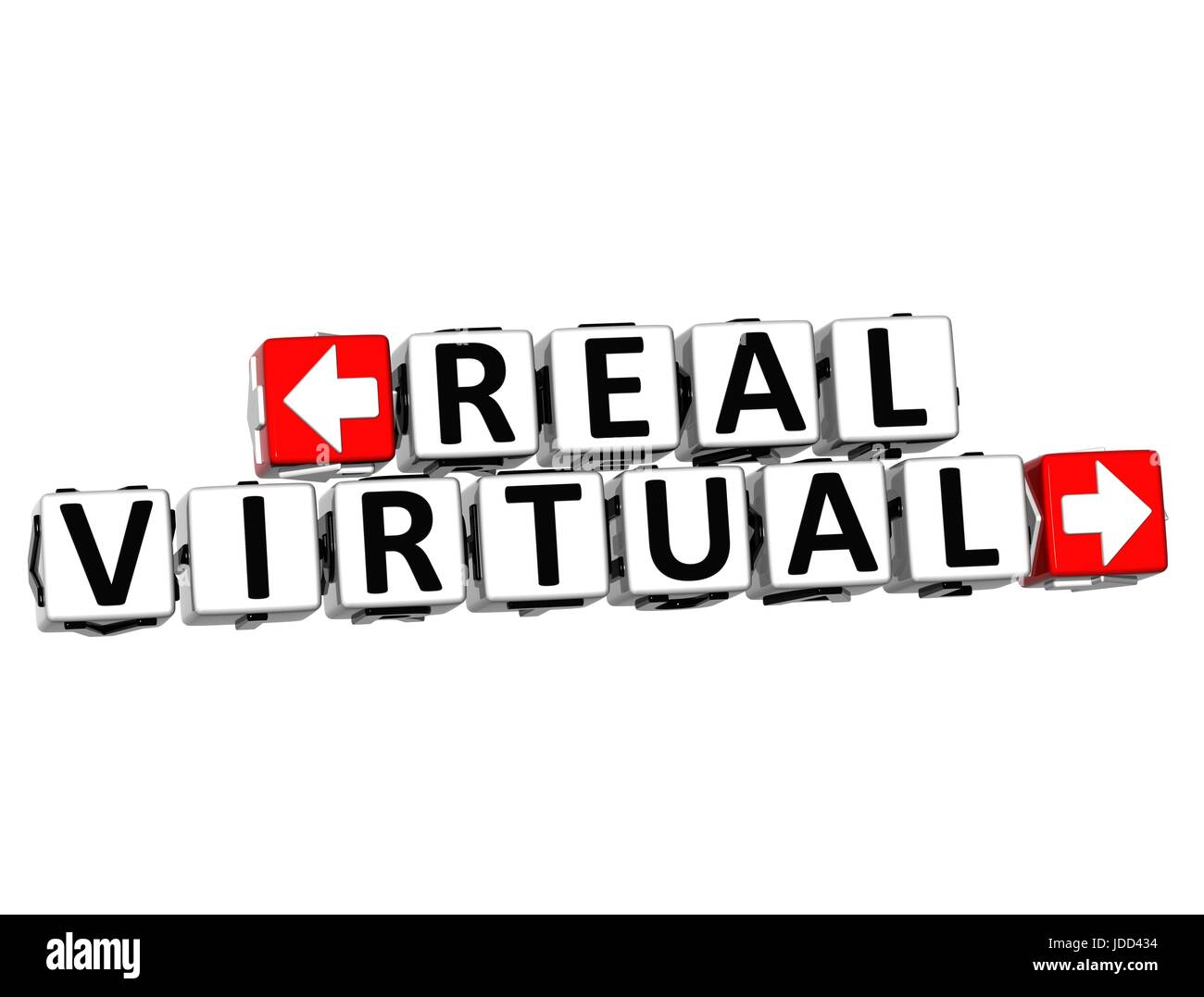 3D Real Virtual Button Click Here Block Text over white background ...
