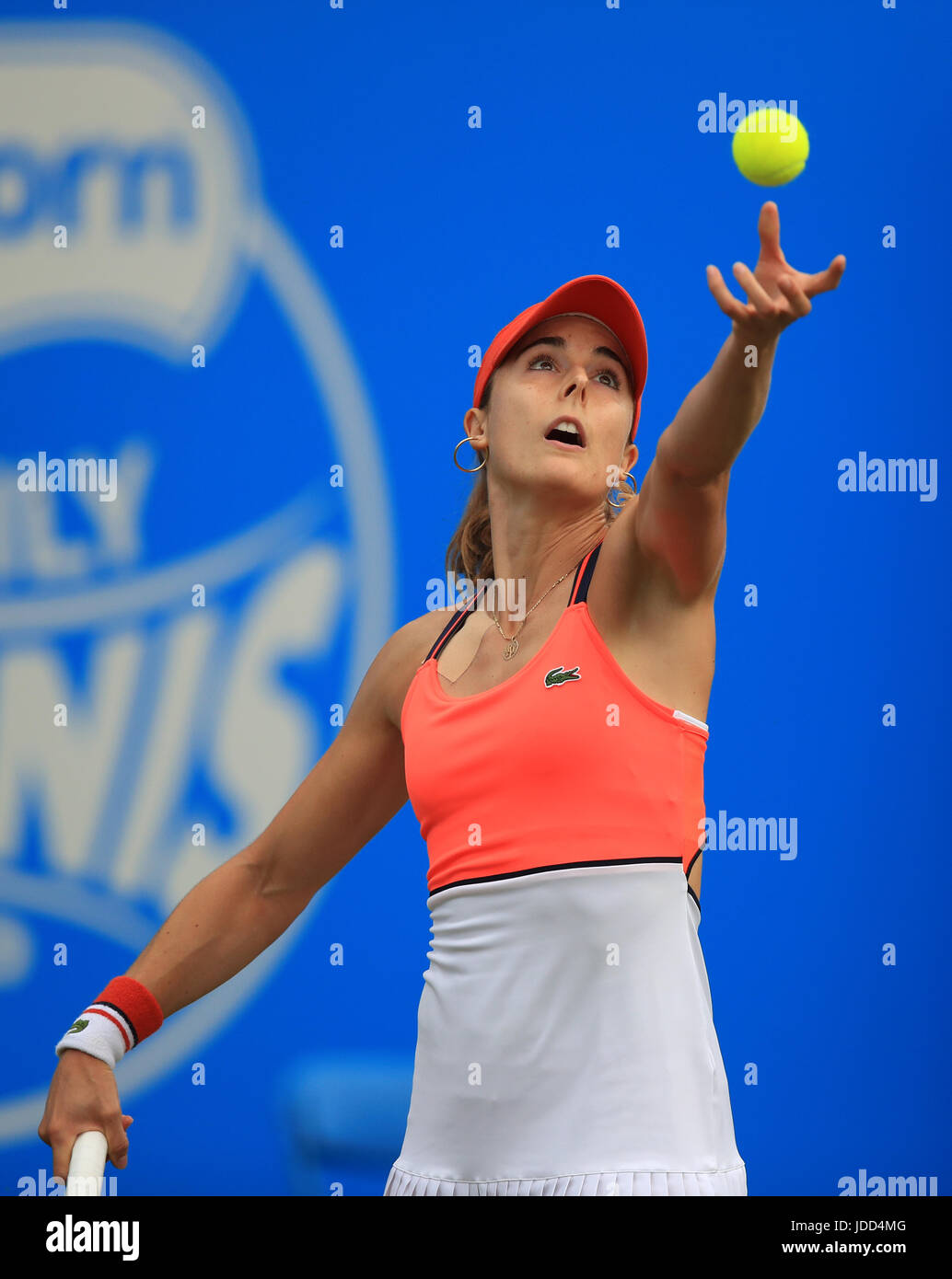 France's Alize in her match against Naomi Broady during day one of the 2017 AEGON Classic