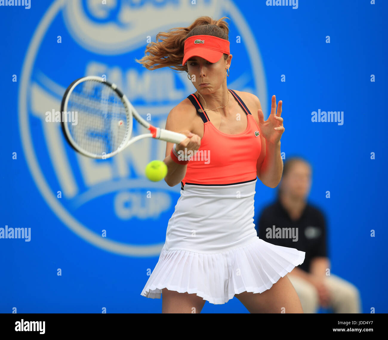 France's Alize in her match against Naomi Broady during day one of the 2017 AEGON Classic