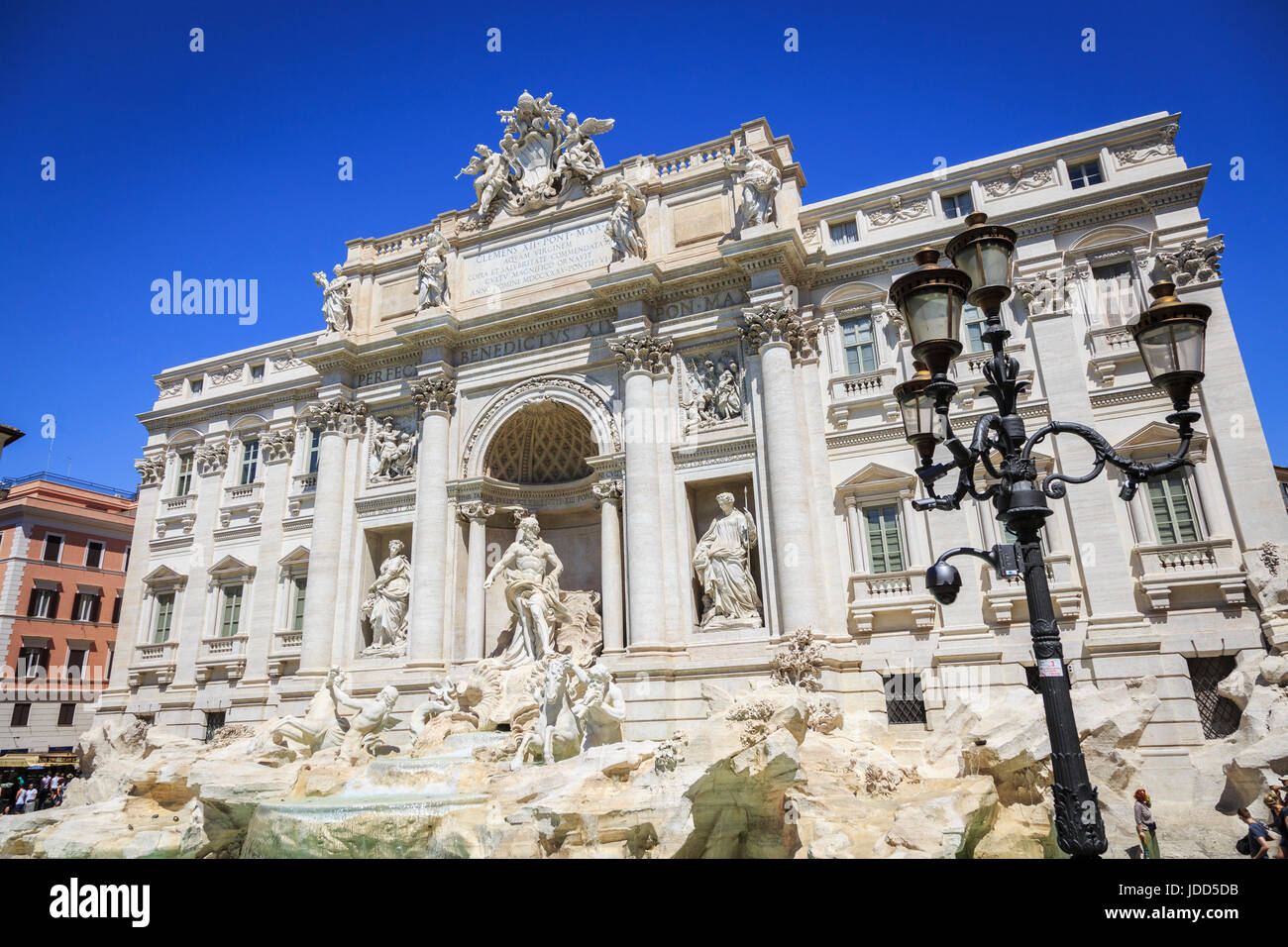 The Trevi Fountain, Fontana di Trevi, is a ,fountain, in the ,Trevi district in, Rome, Italy, designed by, Italian, architect, Nicola Salvi, and compl Stock Photo