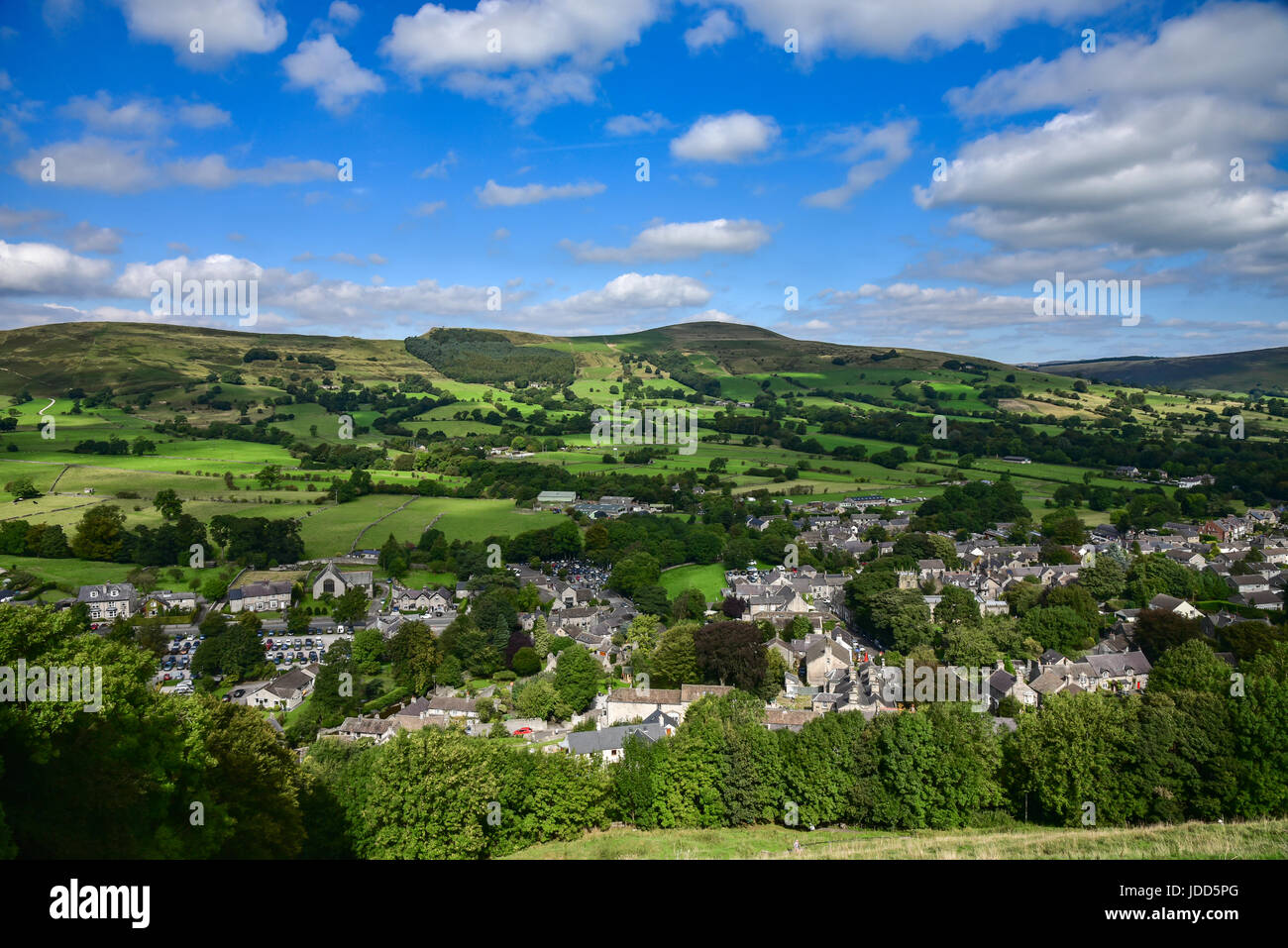 Rolling english countryside at Peak District National Park Stock Photo