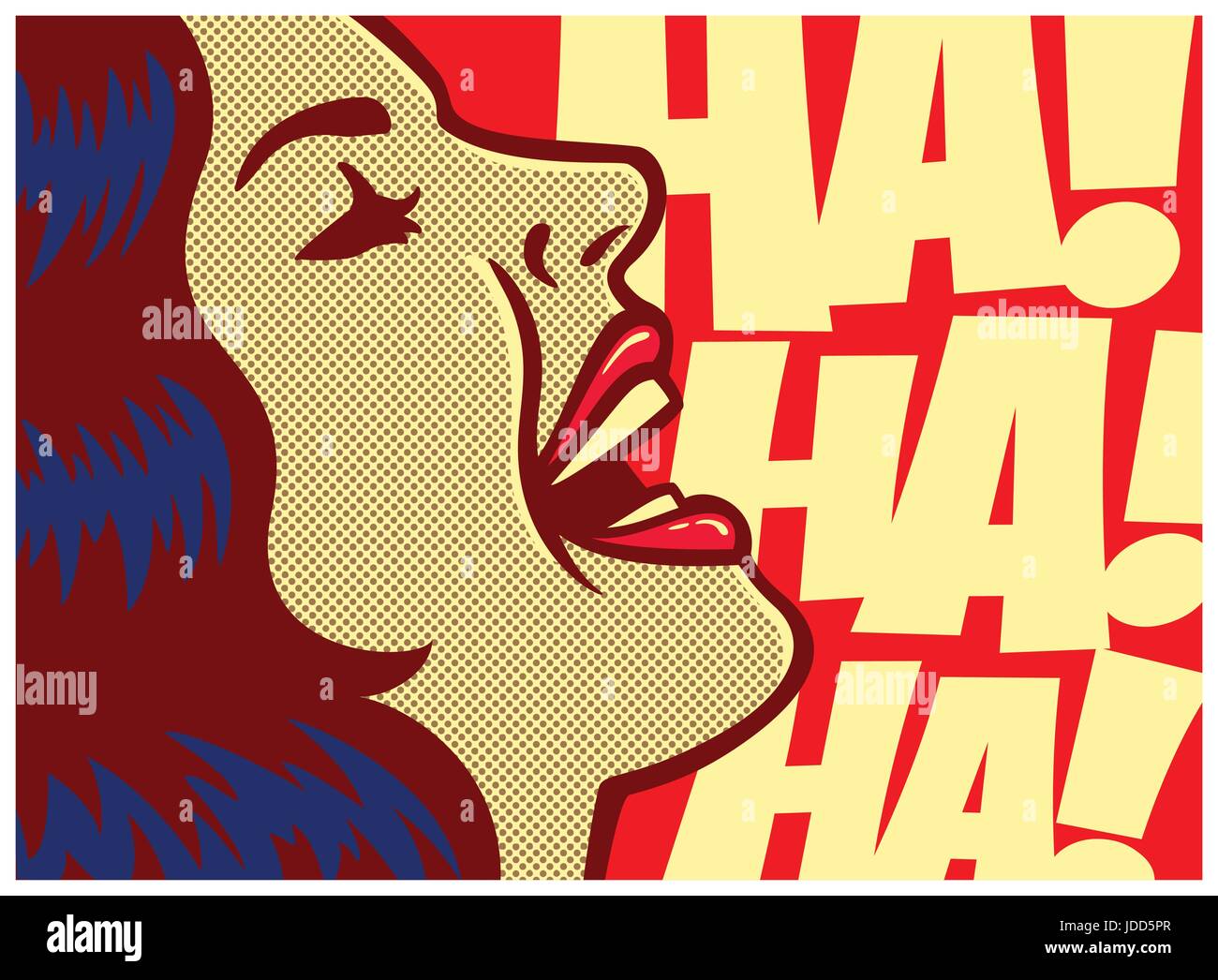 Pop Art Style Comics Panel Woman Laughing Out Loud Vector Poster Design Pop Art Style Comics Panel Woman Laughing Out Loud Vector Poster Design