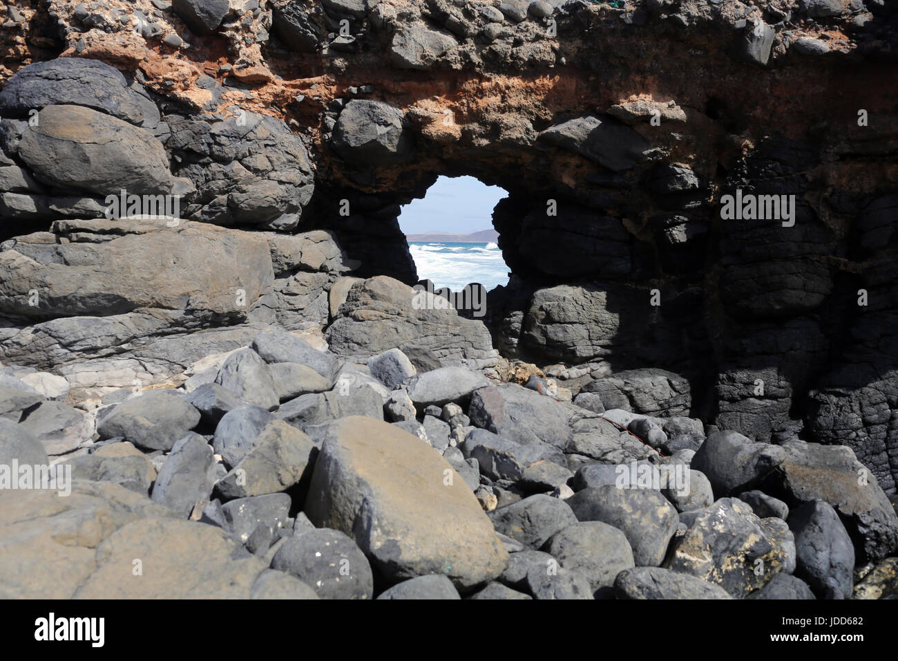 Volcanic Rock formation on the coast of Sal Cape Verde Stock Photo - Alamy