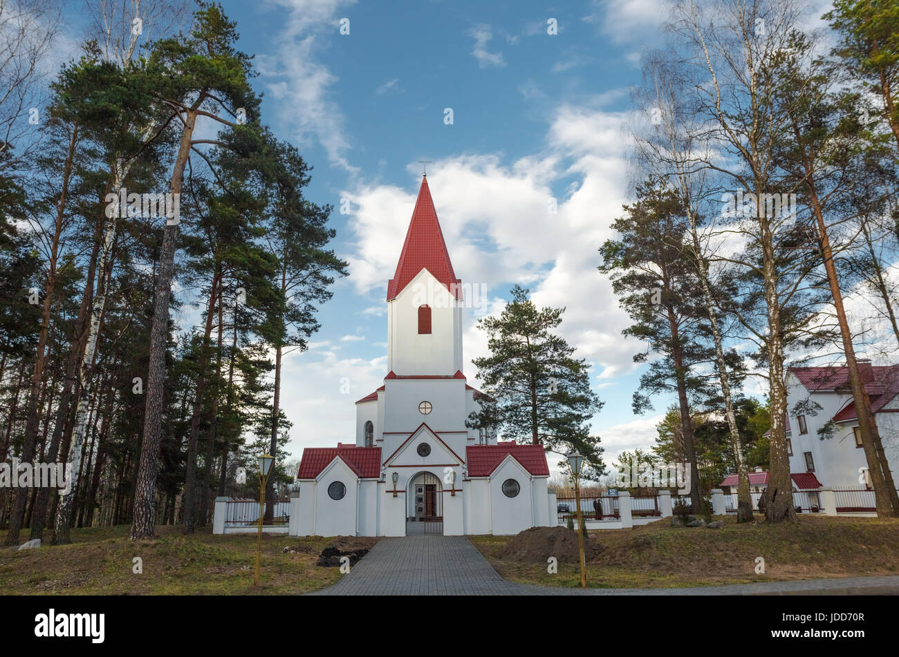 Catholic church of the Sacred Heart of Jesus Christ. Navapolatsk, Vitebsk region. Stock Photo