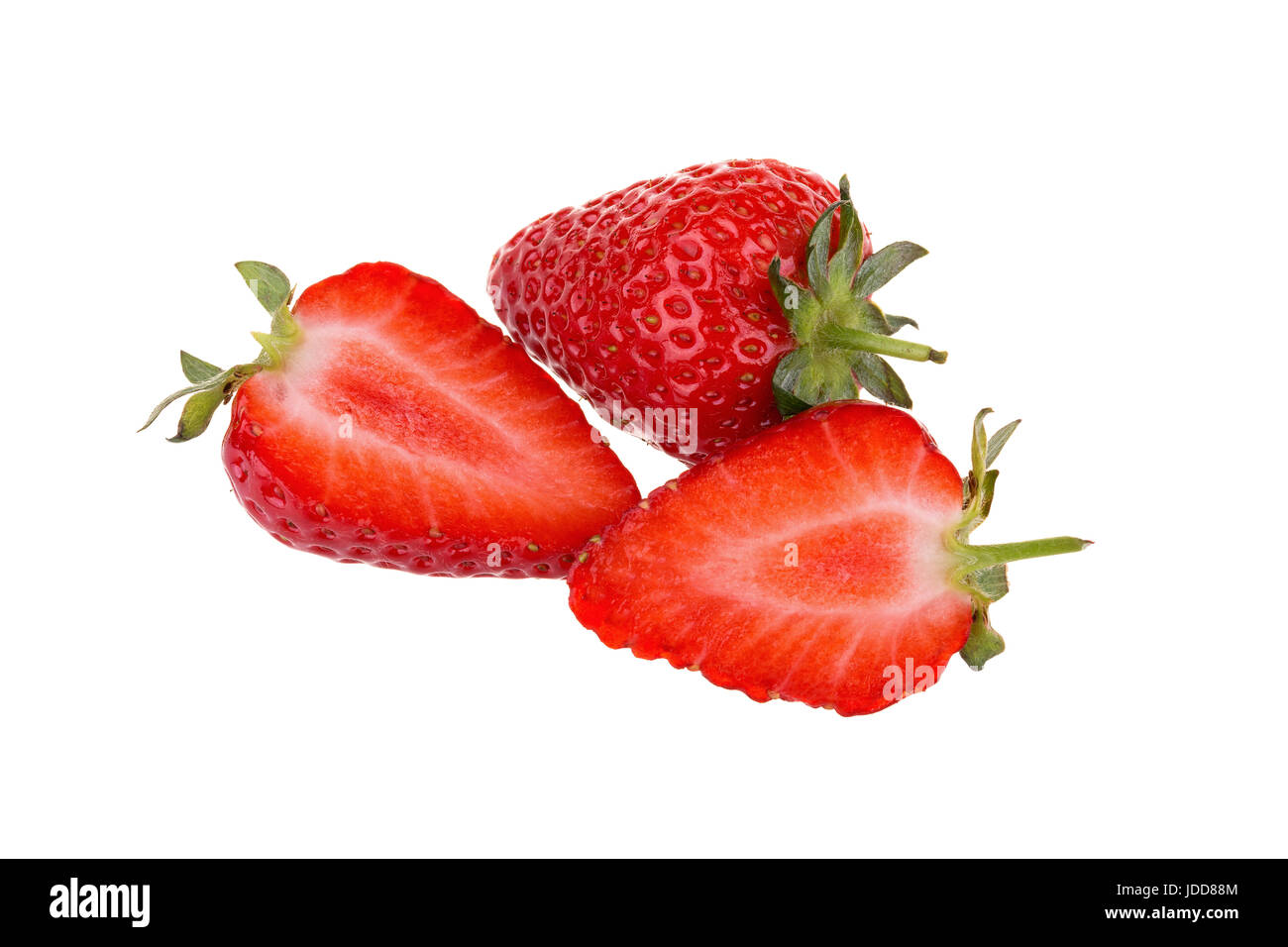 Fresh ripe strawberries isolated on white background Stock Photo - Alamy