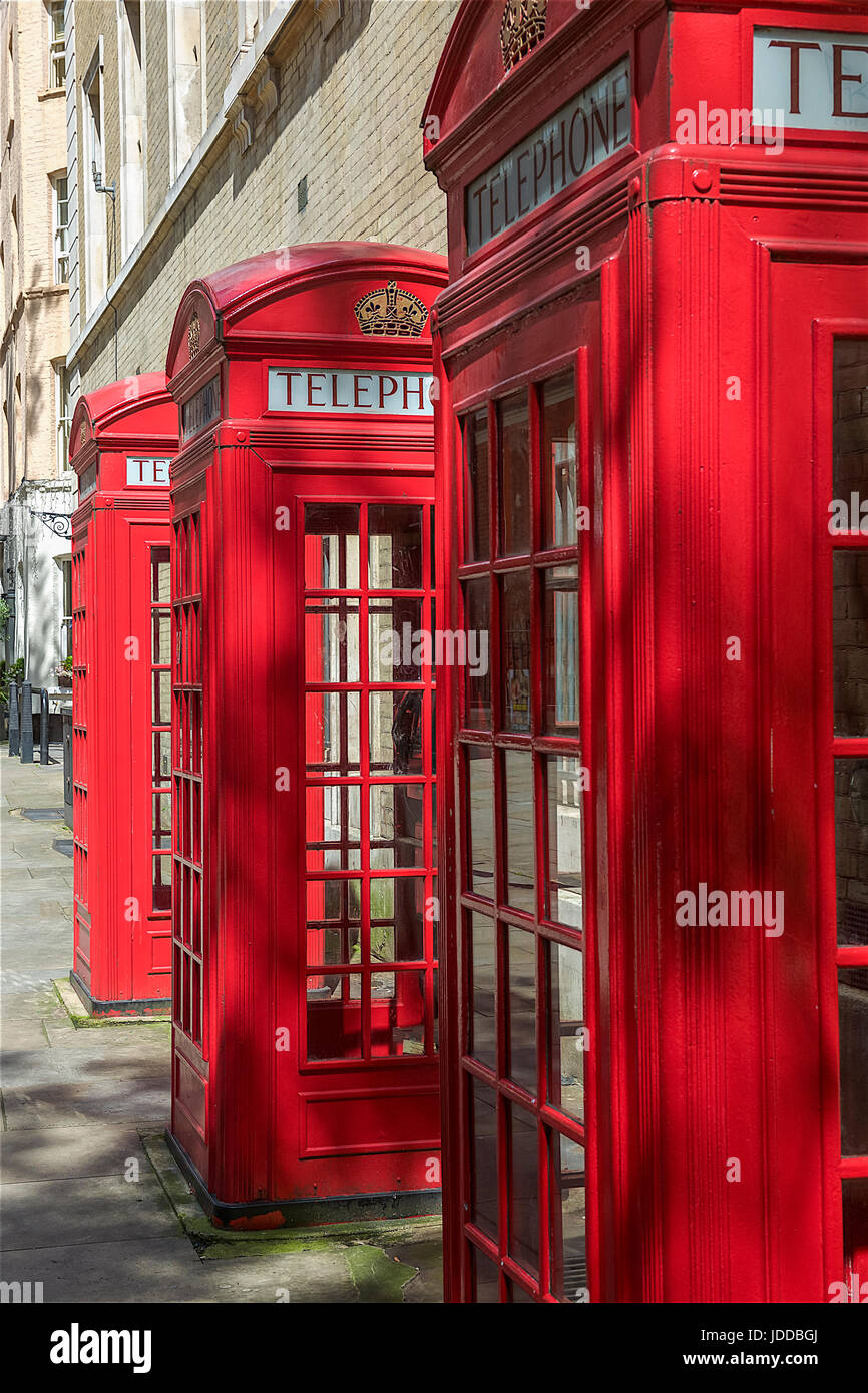 Telephone Booths, London Stock Photo