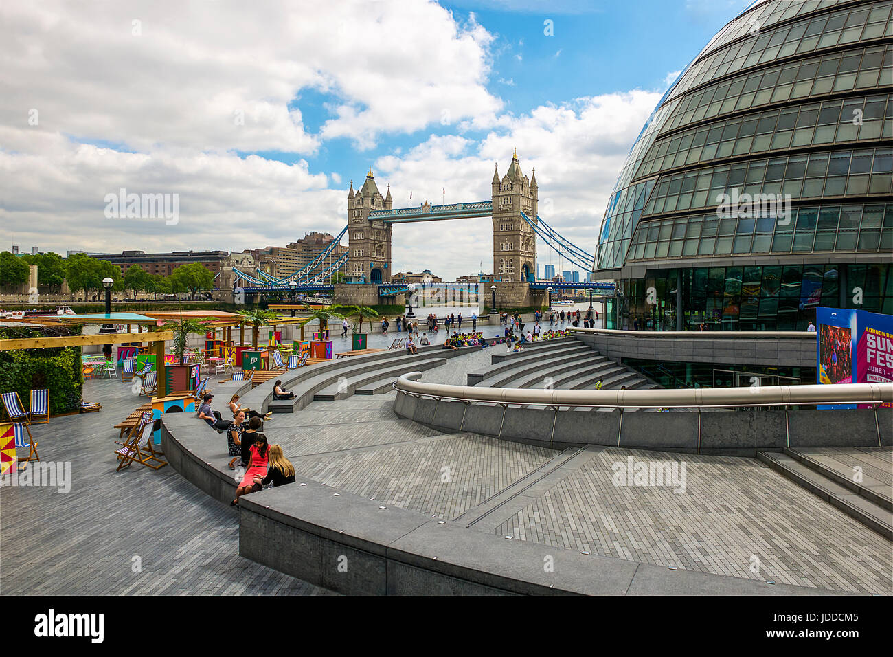 The London City Hall and London Bridge Stock Photo
