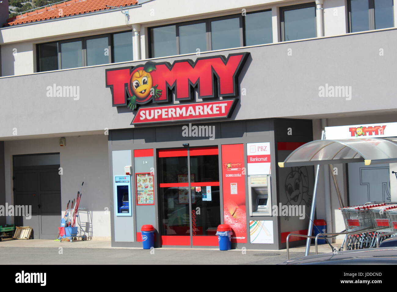 Exterior or Tommy supermarket in Agana marina Croatia Stock Photo ...