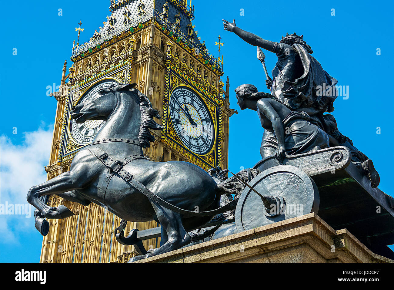 Boadicea Statue and Big Ben Stock Photo