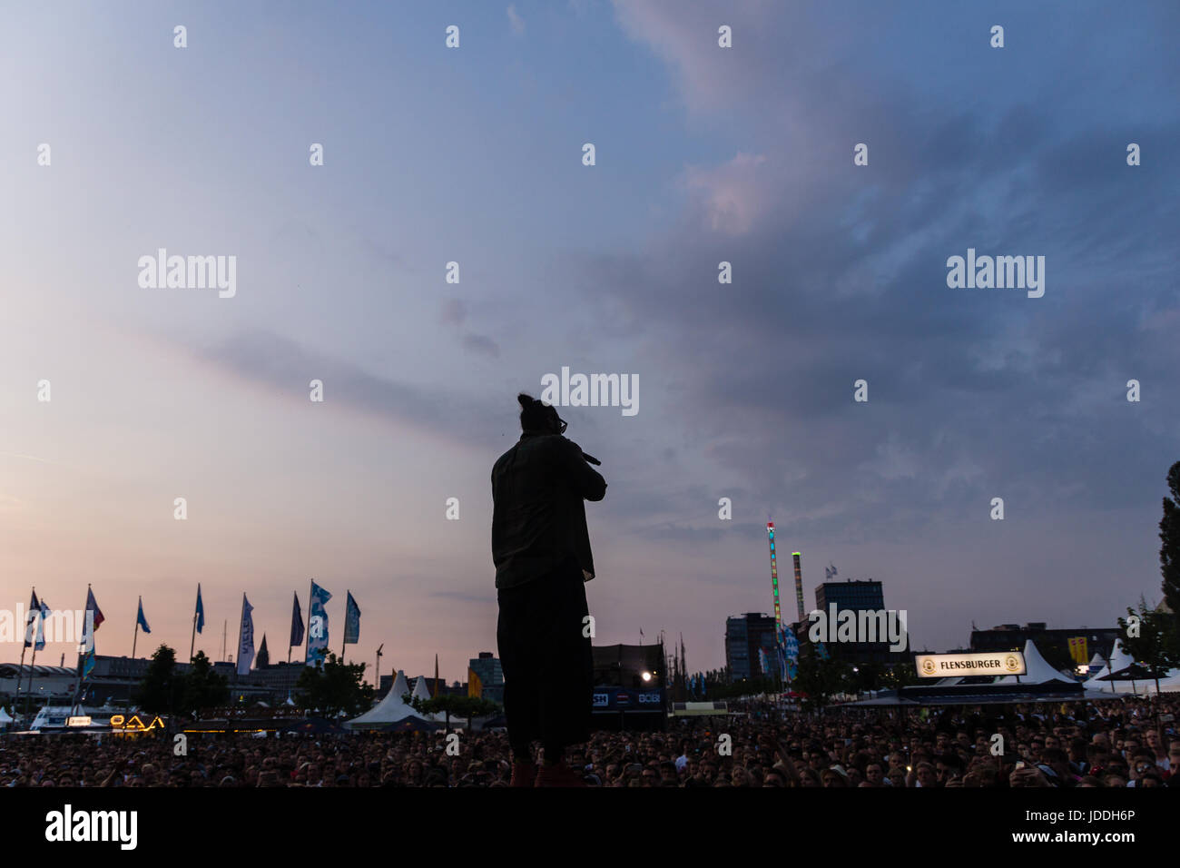 Kiel, Germany. 19th June, 2017.The Rapper Samy Deluxe is performing on the Hörn stage during the Kieler Woche 2017 Credit: Björn Deutschmann/Alamy Live News Stock Photo