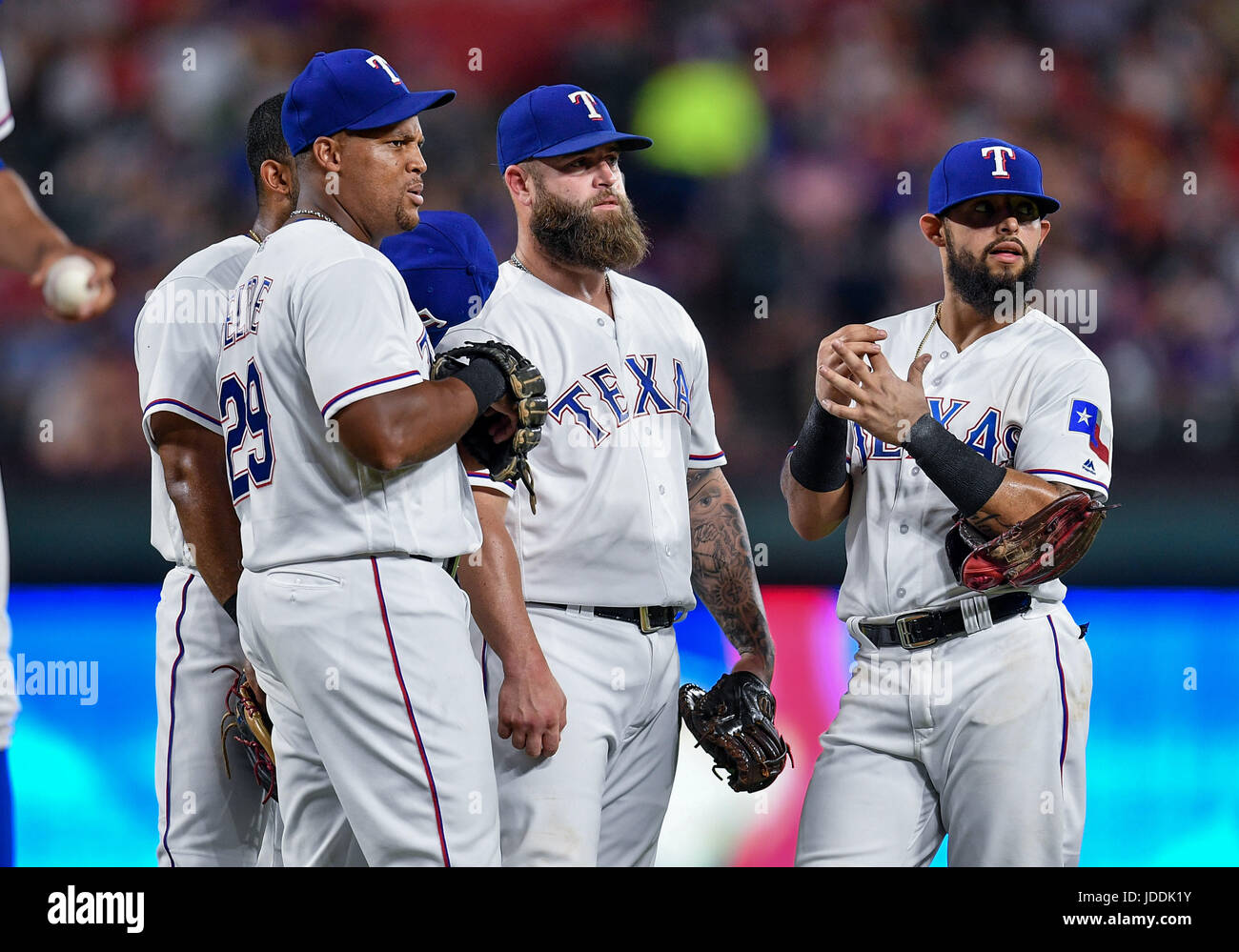 June 16th, 2017:.Texas Rangers third baseman Adrian Beltre (29) and ...