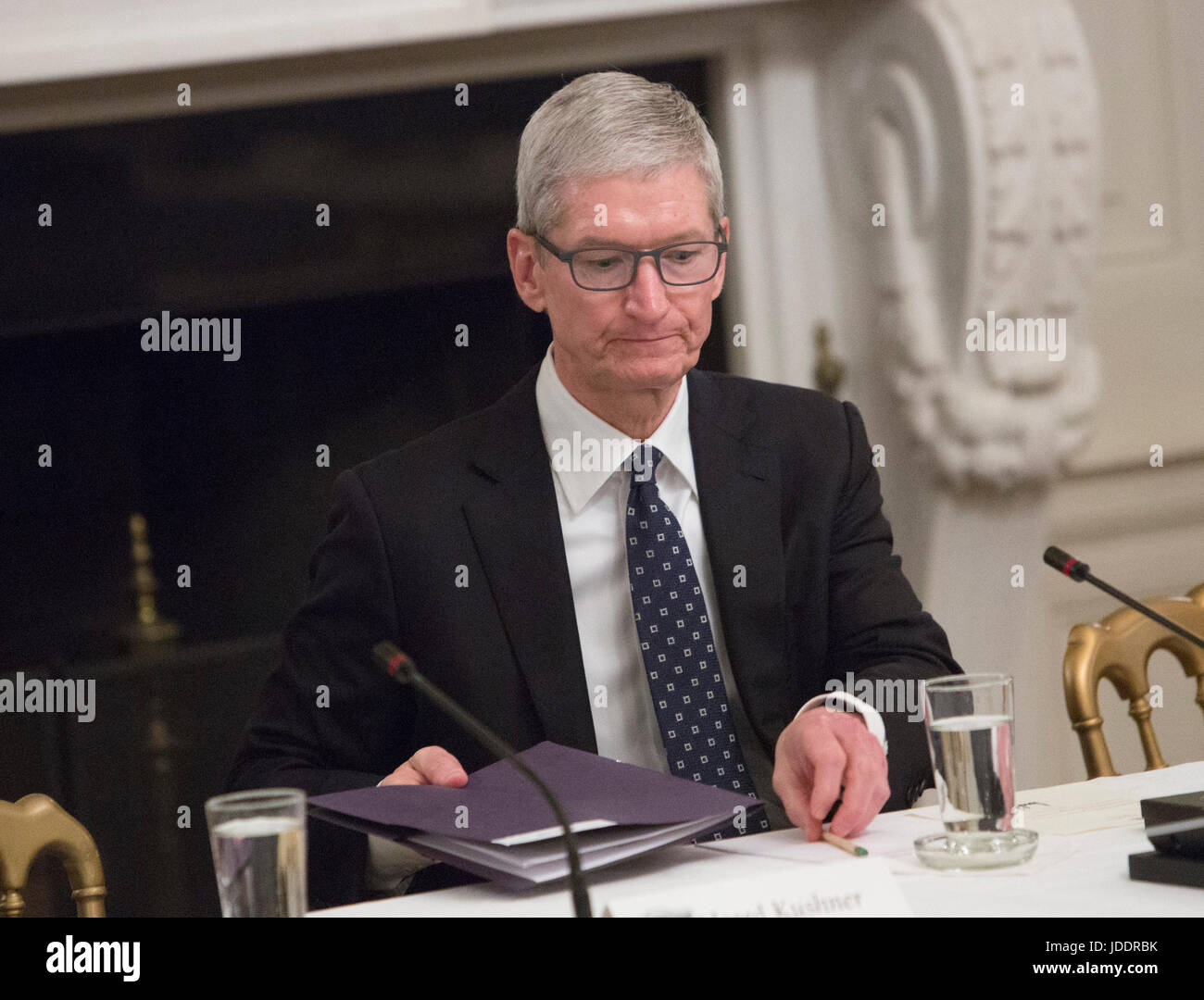 Apple CEO Tim Cook participates in an American Technology Council ...