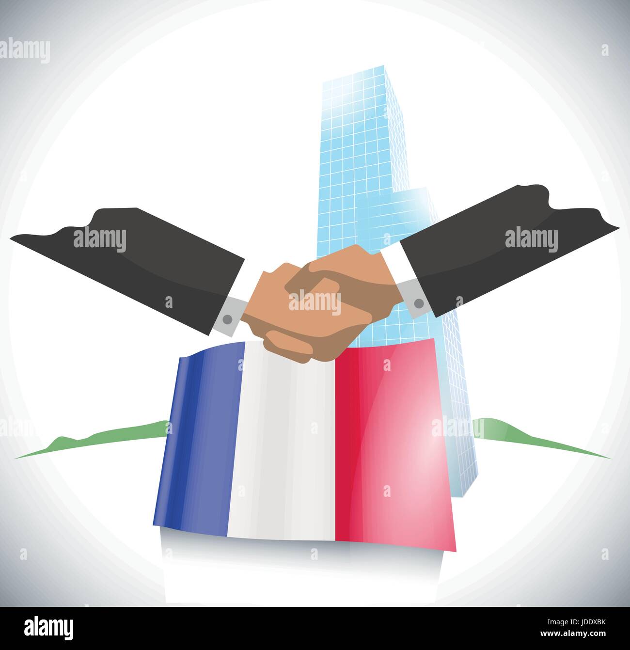 Business handshake in France Stock Vector