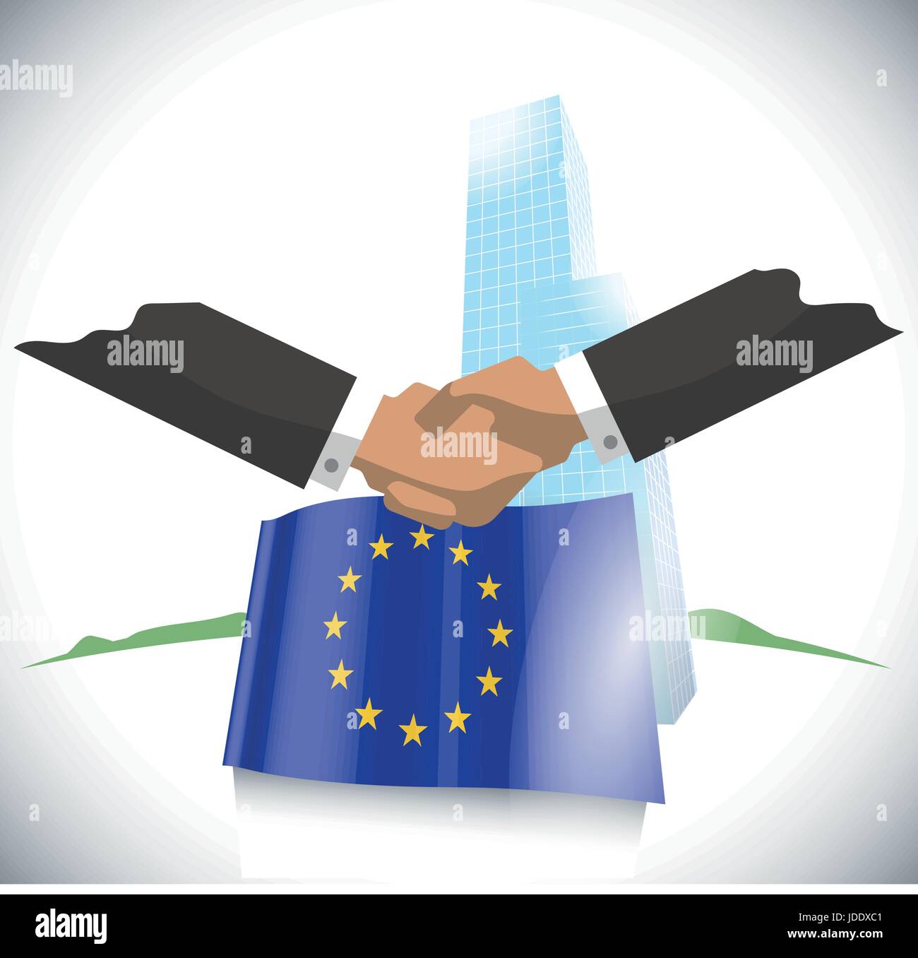 Business handshake in European Union Stock Vector