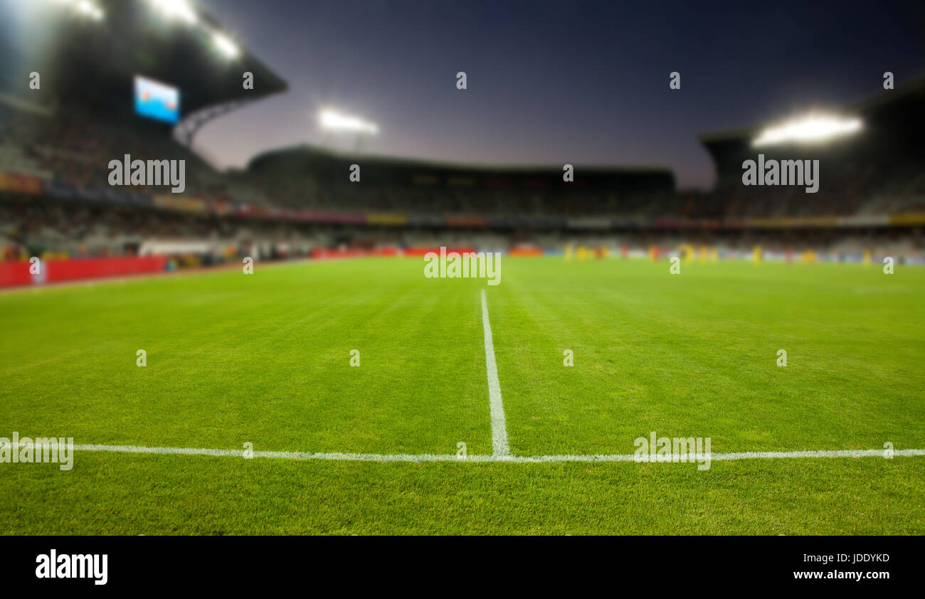 evening stadium arena soccer field defocused background Stock Photo Alamy