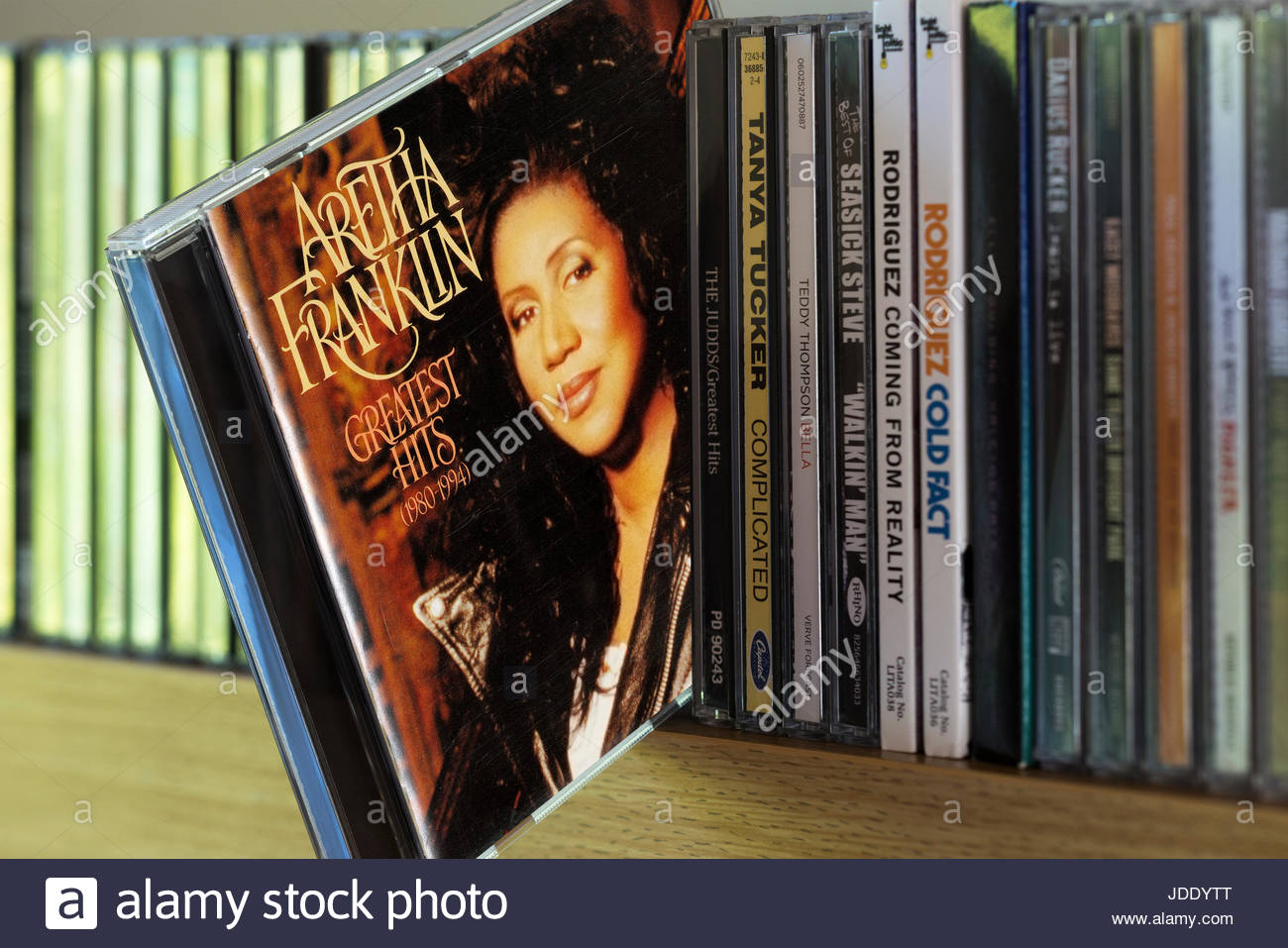 Aretha Franklin Greatest Hits 1980 1994 Cd Pulled Out From Among Stock Photo Alamy